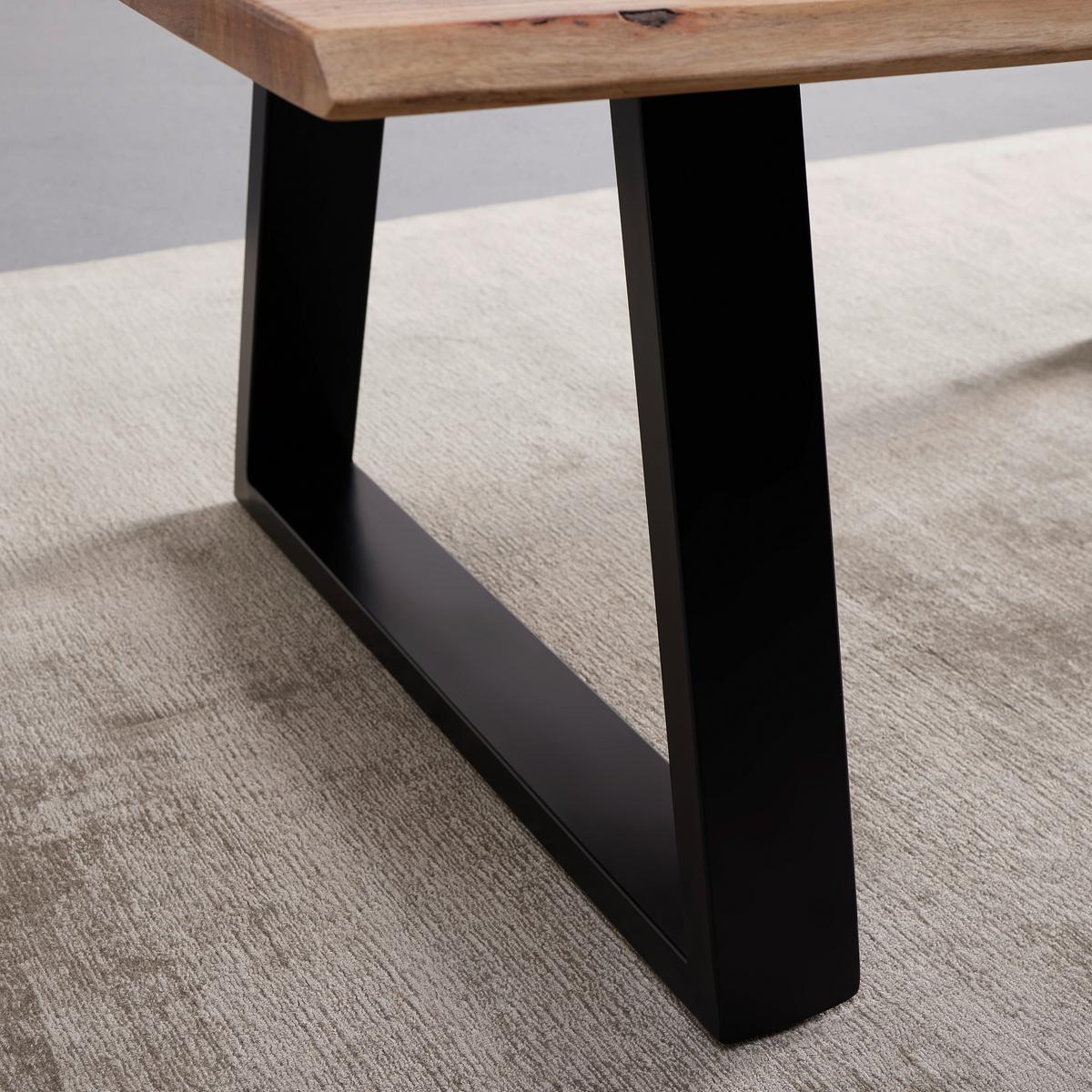 Couchtisch Nando Akazienfarben Akazie - Schwarz/Akaziefarben, MODERN, Holz/Metall (120/70/47cm) - Bessagi Home