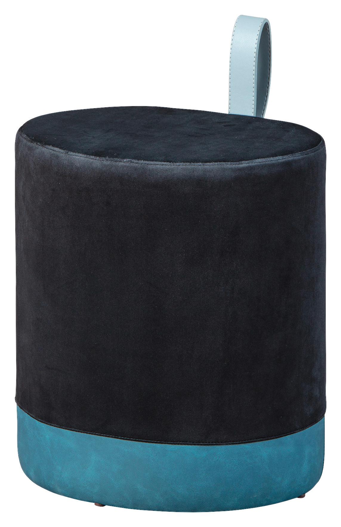 Hocker Osane ca. 38x43 cm Blau/Schwarz - Blau/Schwarz, KONVENTIONELL, Holzwerkstoff/Kunststoff (38/43/32,5cm) - MID.YOU