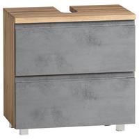 Waschbeckenunterschrank Varese ca. 60x56 cm Wotan Eiche - Eiche Wotan/Hellgrau, MODERN, Holzwerkstoff (60/56/35cm) - Held