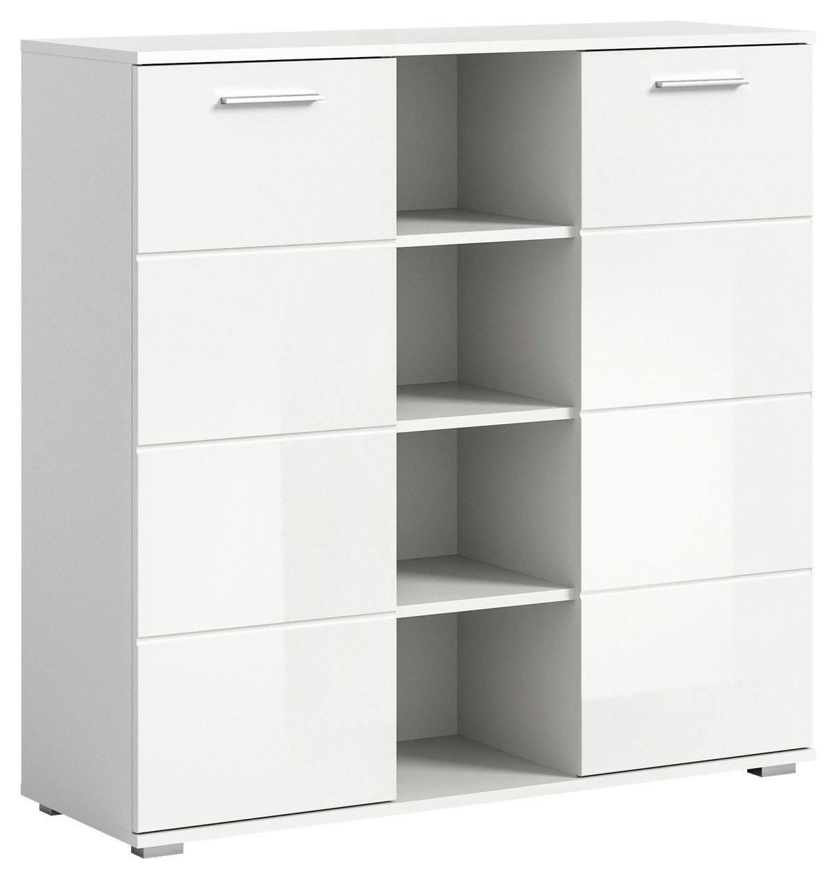 Omara Za Čevlje Prego, Bela Visok Sijaj - srebrne barve/bela, Design, umetna masa/leseni material (110/108/37cm) - Xora