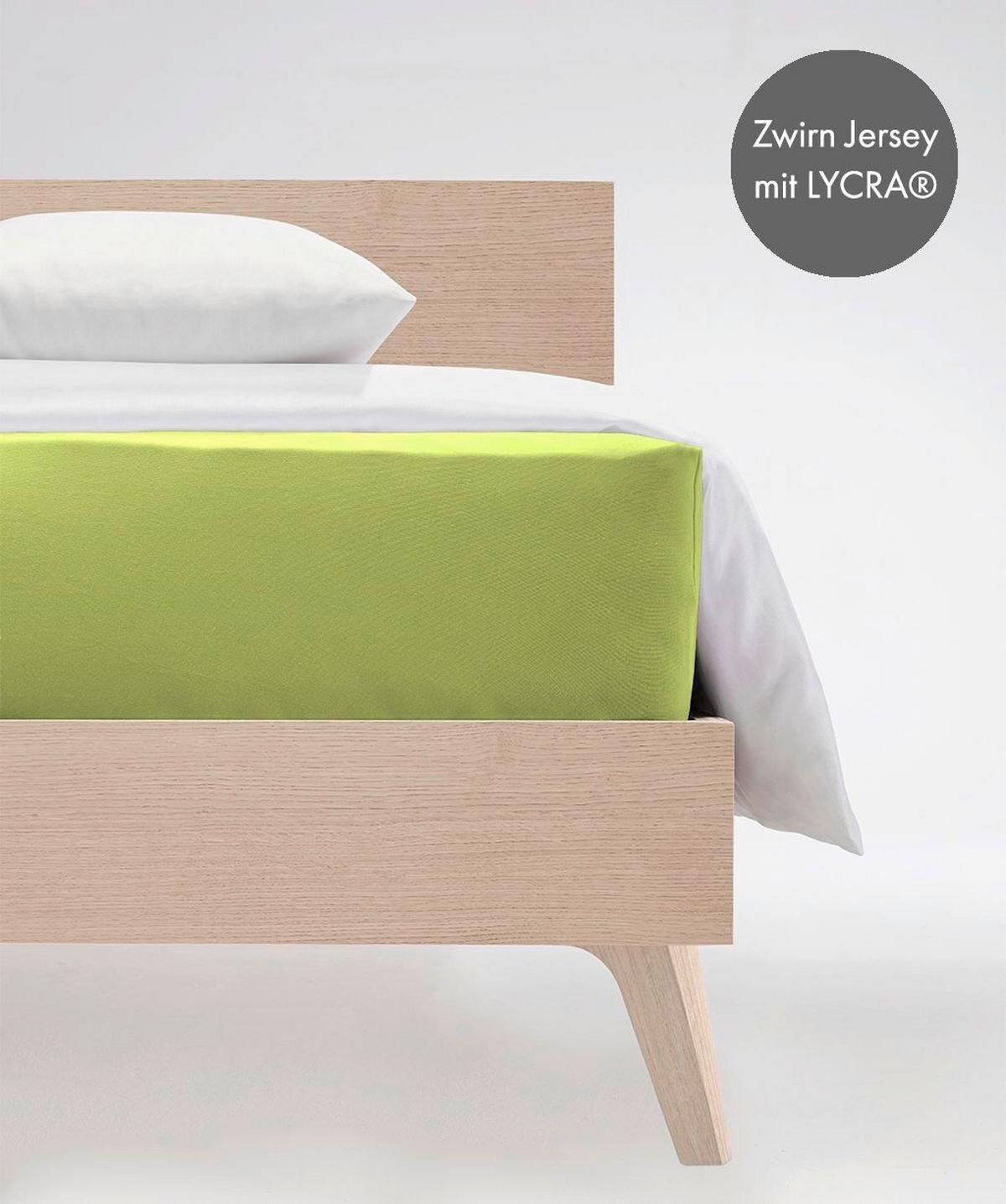 Boxspring-fixleintuch Q 4000 57 - Hellgrün, Basics, Textil (180-200/200-210cm) - Fleuresse