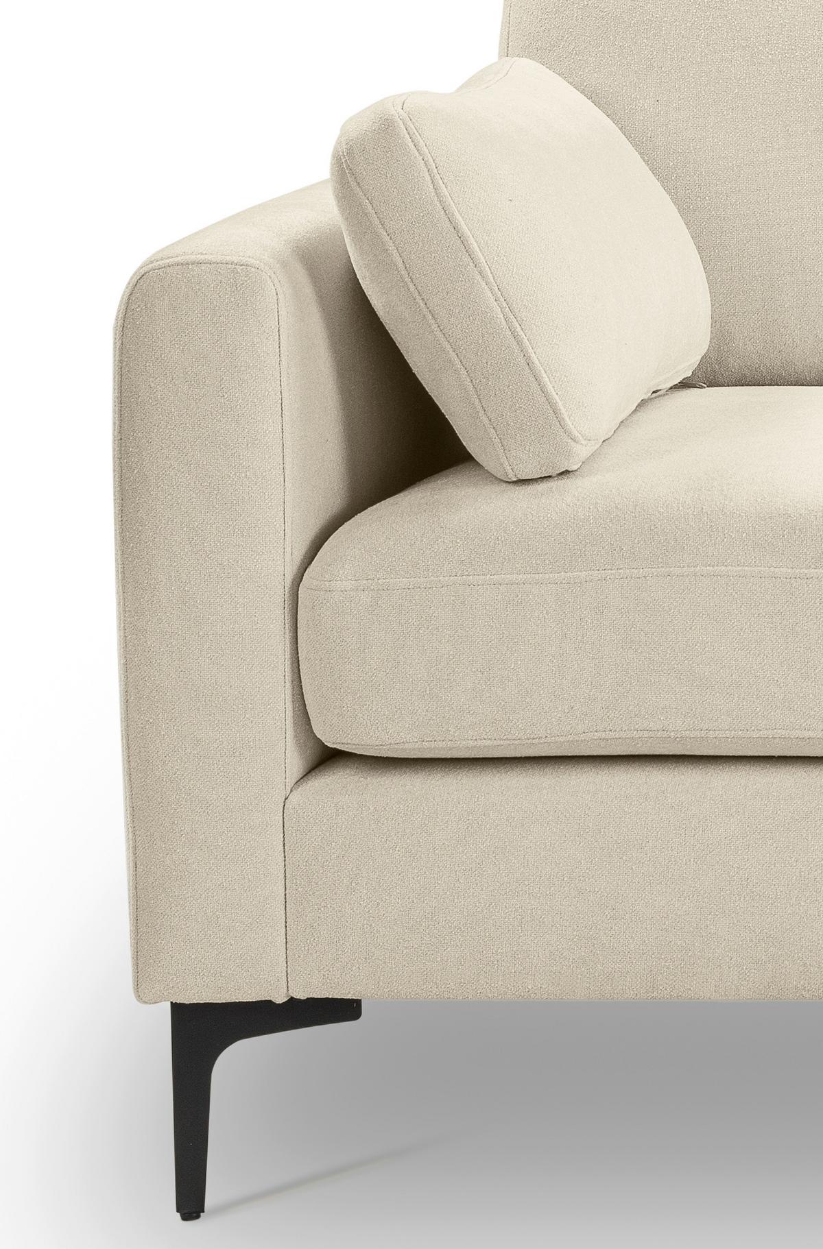 3,5-Sitzer-Sofa Venti Creme - Creme/Schwarz, Basics, Holz/Textil (225/92/97cm) - MID.YOU