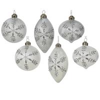 Glob de Crăciun din sticlă cca. 8 cm Grace - gri, Basics, sticlă (8cm)