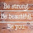 Glasbild Be Strong, ca. 20x20x1,70cm - Multicolor, Glas (20/20/1,70cm)