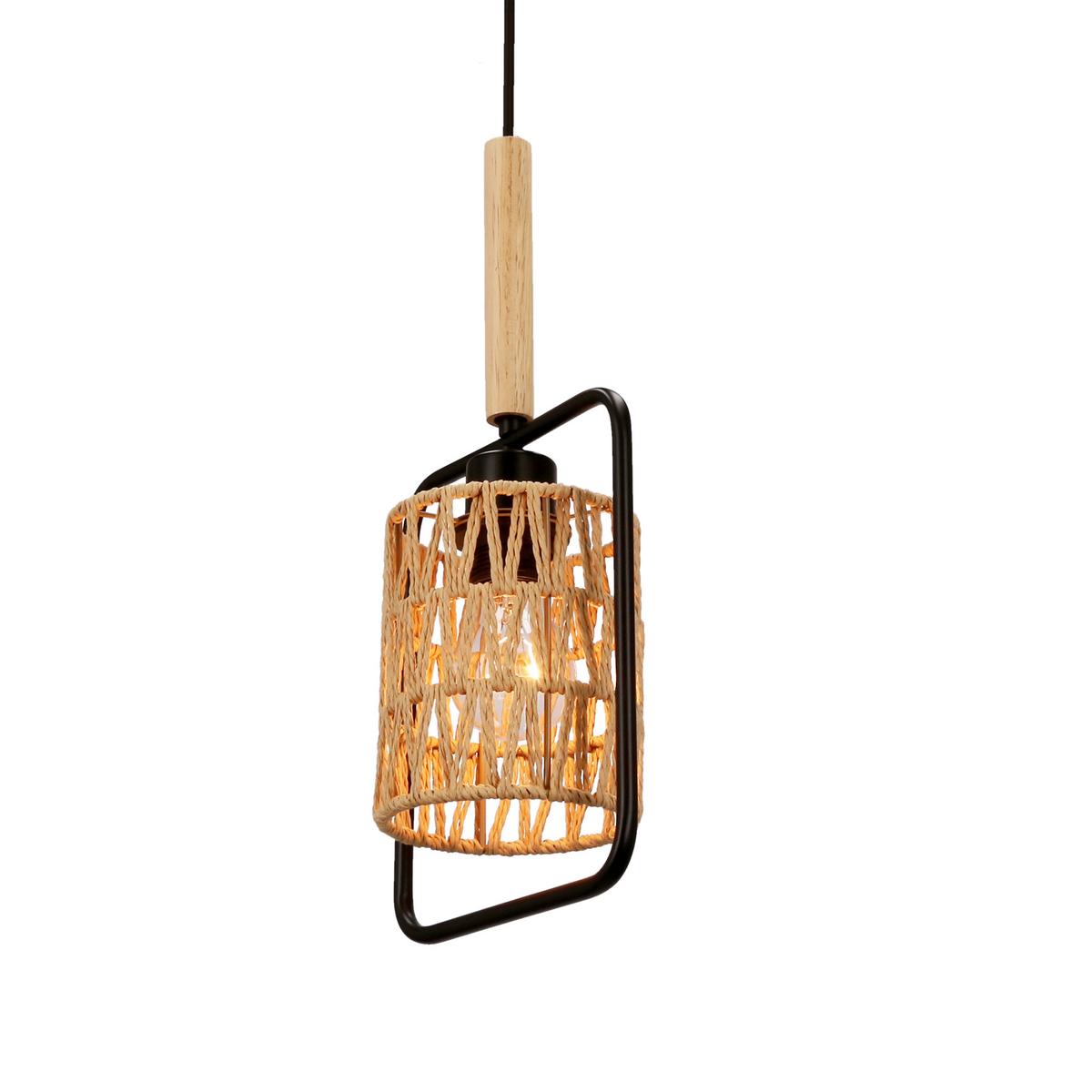 Viseća Svjetiljka Crown - bež/crna, Natur, metal/tekstil (20/12/110cm)