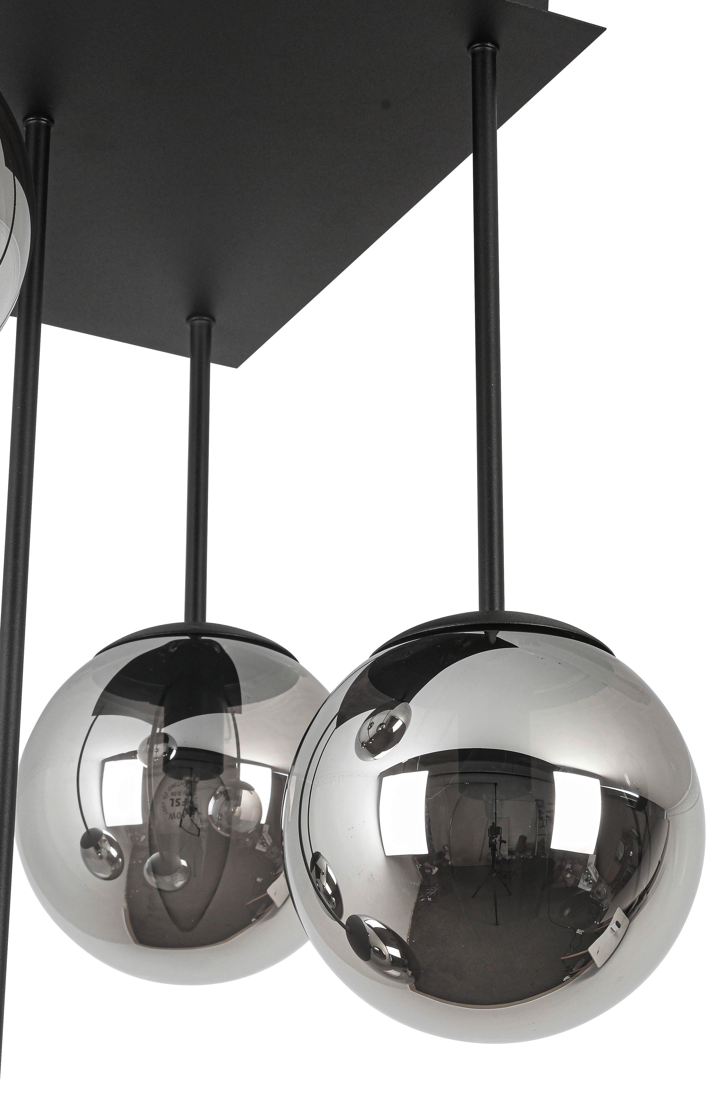 TAKLAMPA LIP - kromfärg/svart, Modern, metall/glas (41/41/61cm) - Mömax