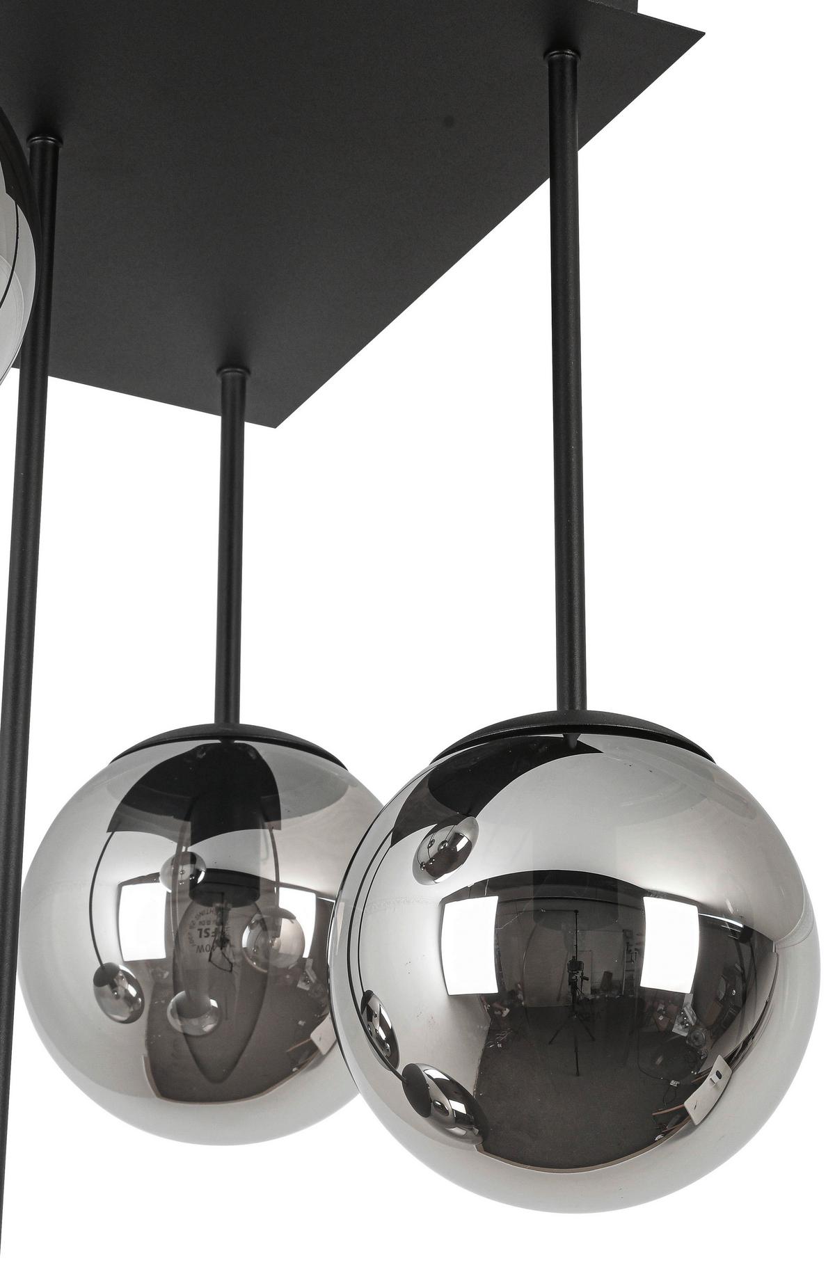 LAMPA SUFITOWA LIP - czarny/kolor chromowy, Modern, metal/szkło (41/41/61cm) - Mömax