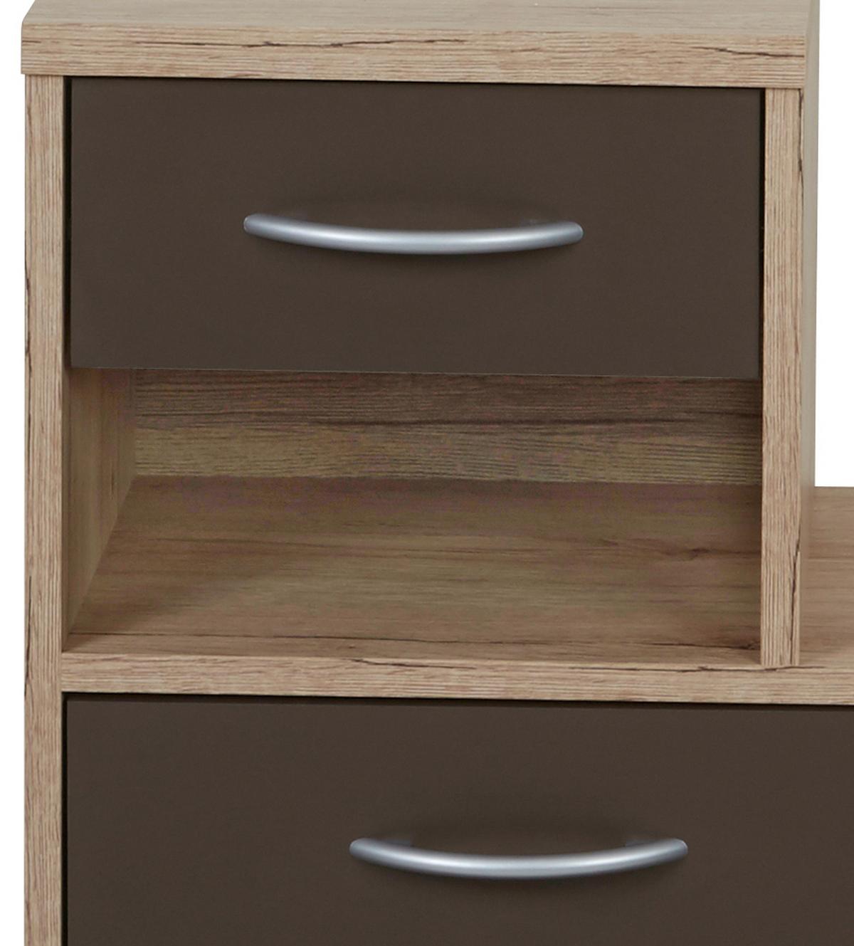 Predsoba Iza, Rjava, Barva Hrasta - barve hrasta/rjava, Konvencionalno, steklo/leseni material (100/190/26cm) - Mömax