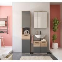 BAIE MASON - culoare lemn stejar/gri, Modern, sticlă/material pe bază de lemn (97cm) - MID.YOU