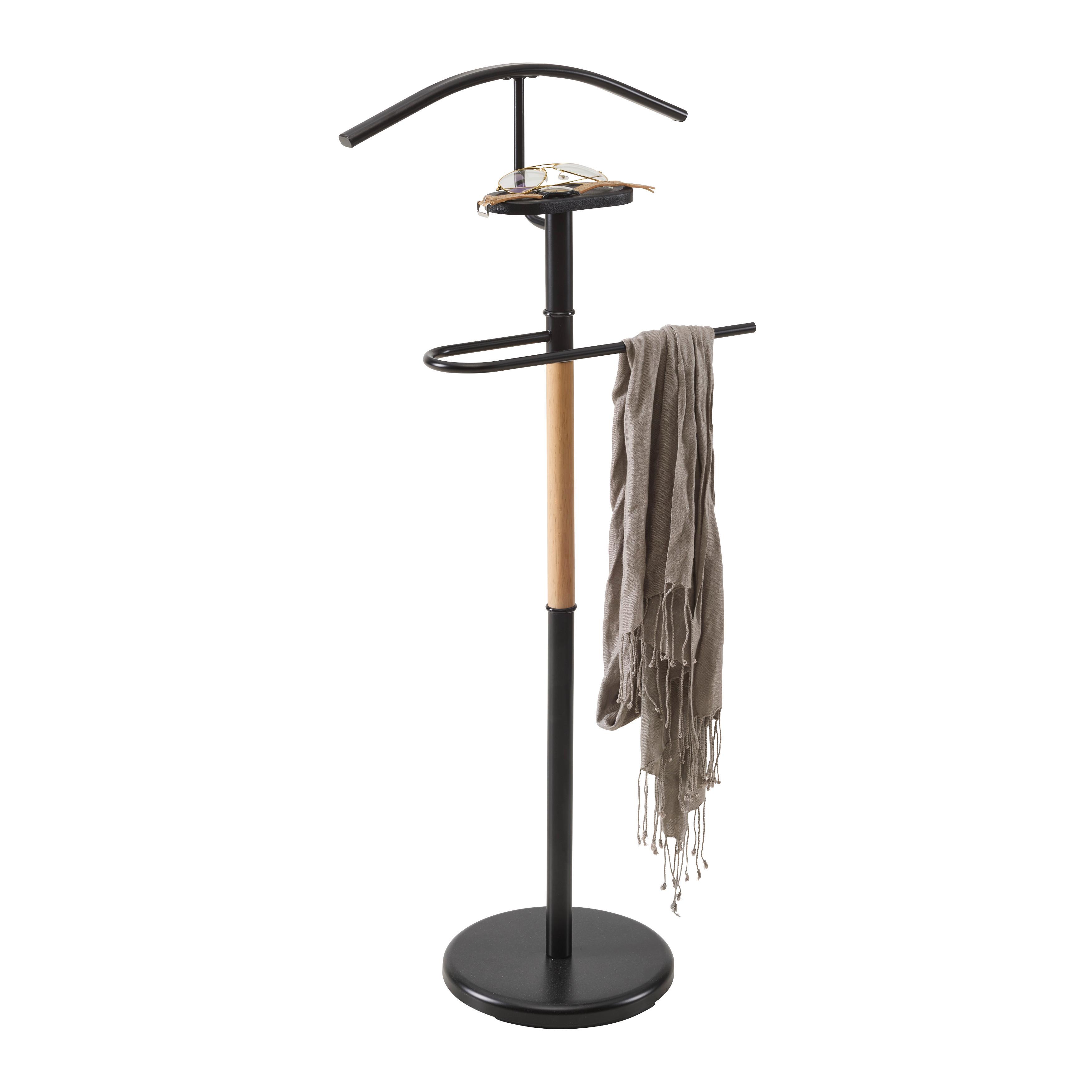 Herrendiener Micha II Naturfarben/Schwarz - Schwarz/Naturfarben, MODERN, Holz/Metall (45/111/28.5 cmcm) - Mömax