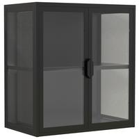 Hängevitrine Flokas S - Transparent/Schwarz, Design, Glas/Metall (60/65/35cm) - MID.YOU