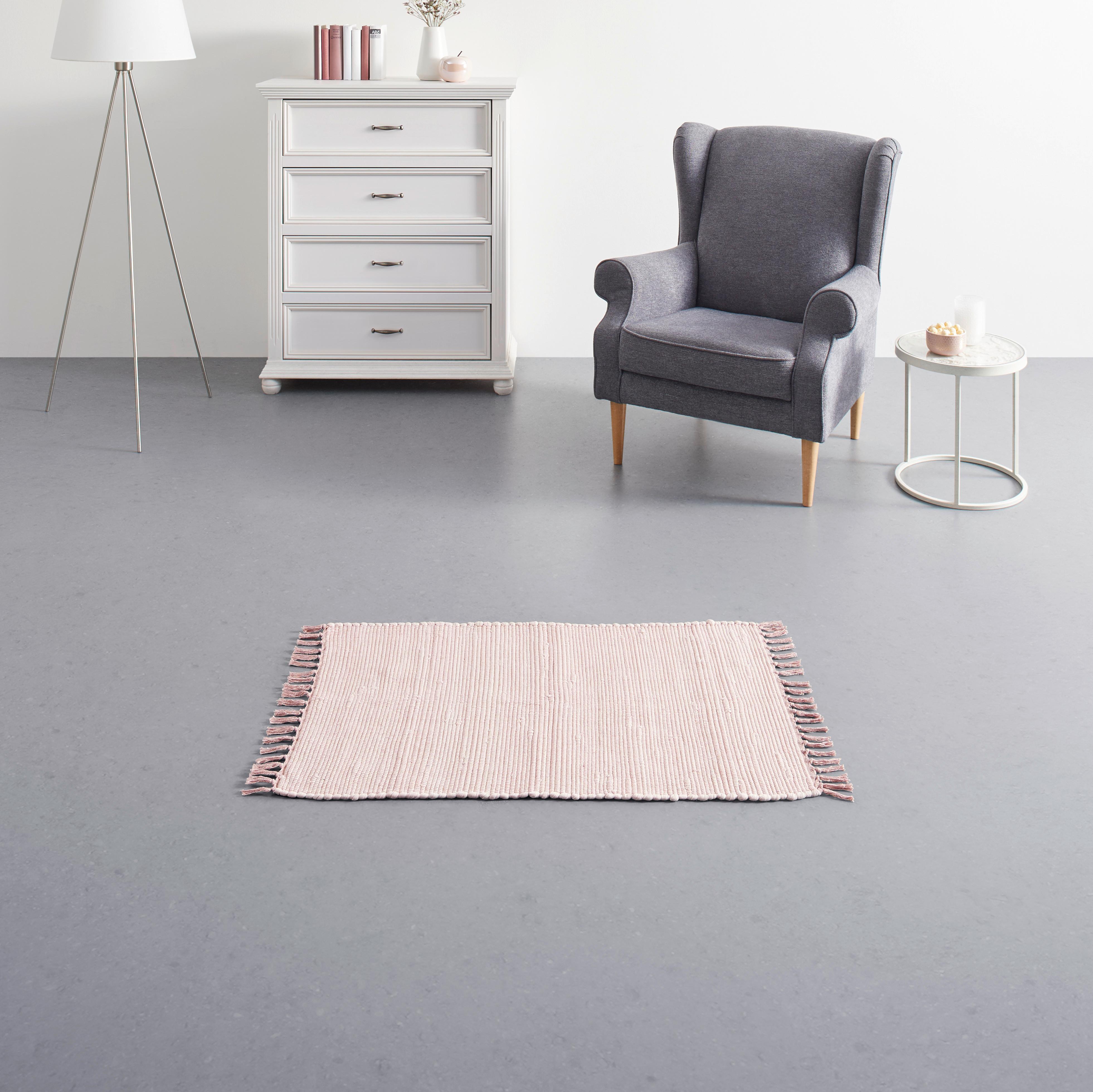 Fleckerlteppich Julia in Rosa ca. 60x90cm - Rosa, ROMANTIK / LANDHAUS, Textil (60/90cm) - Modern Living