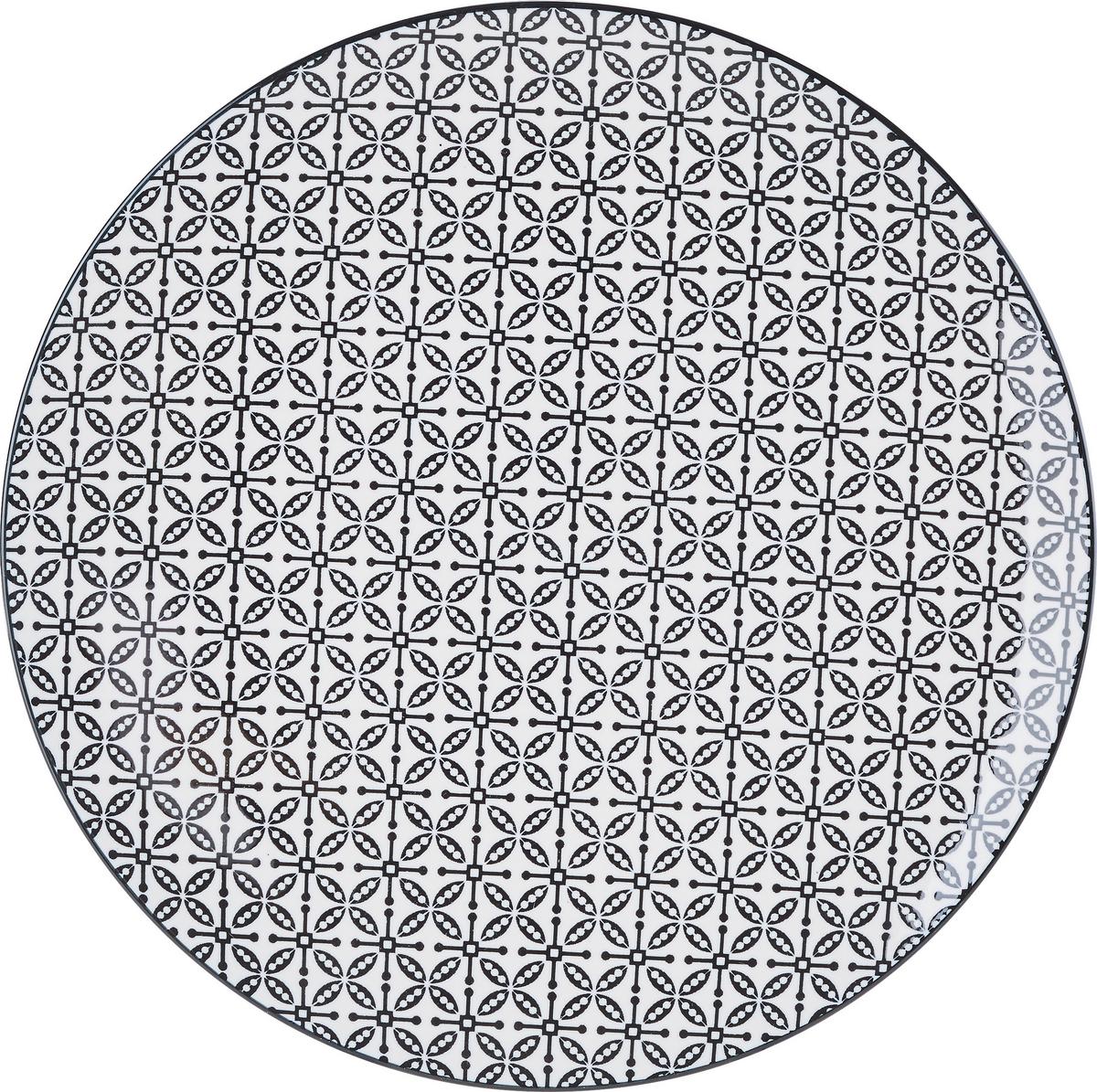 Speiseteller Shiva diverse Designs - Schwarz/Weiß, LIFESTYLE, Keramik (26/2,5cm) - Modern Living