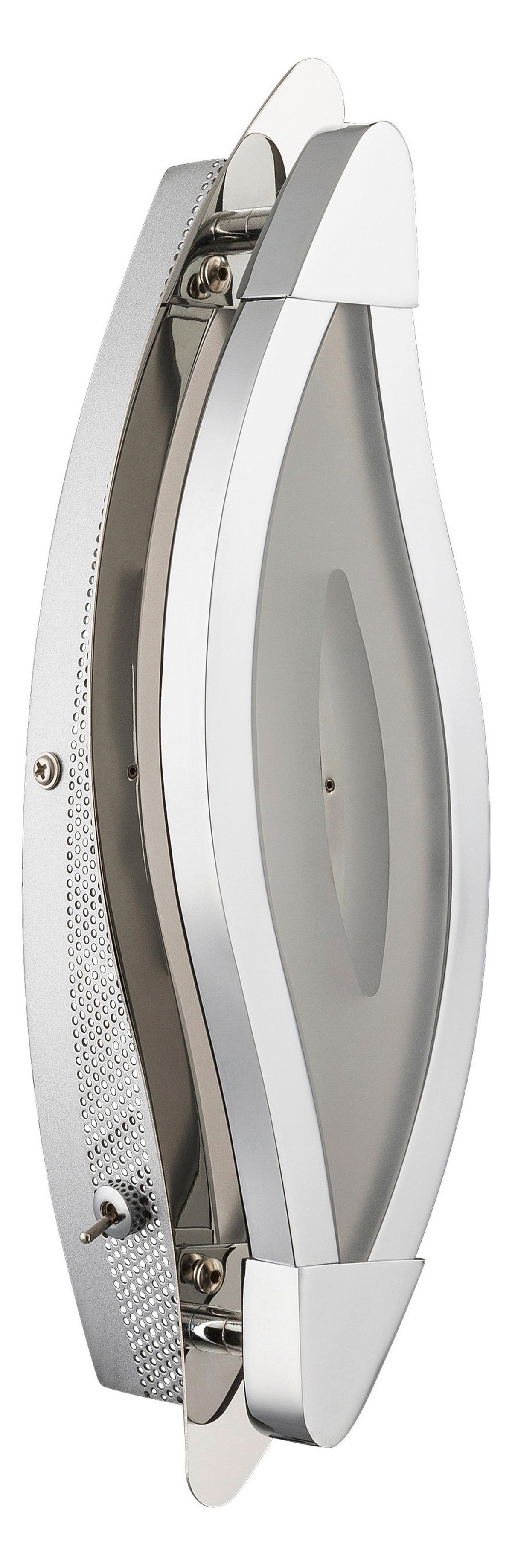 LED-WANDLEUCHTE 4809.01.01.0000 - Chromfarben, Design, Kunststoff/Metall (31,5/11,5cm) - Globo