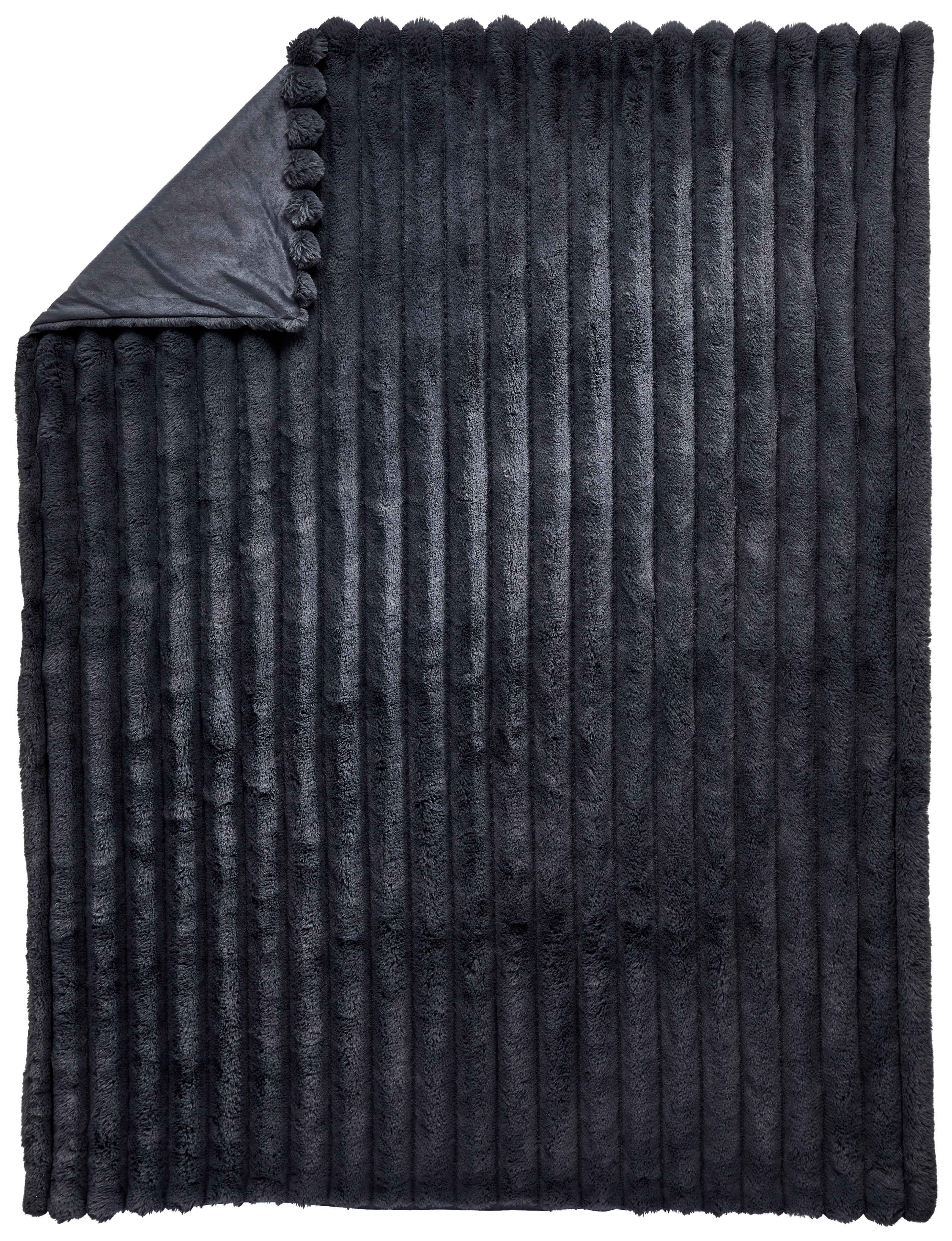 KOC FUTRZANY ZUZANNO - antracytowy, tkanina (150/200cm) - Novel