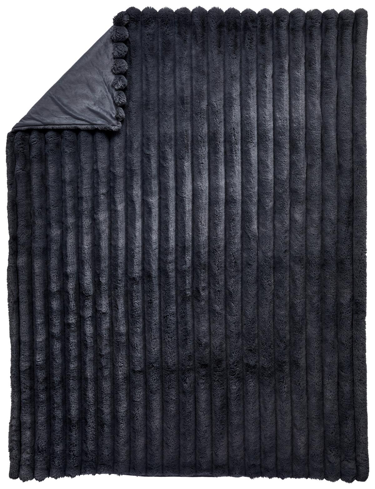 KOC FUTRZANY ZUZANNO - antracytowy, tkanina (150/200cm) - Novel