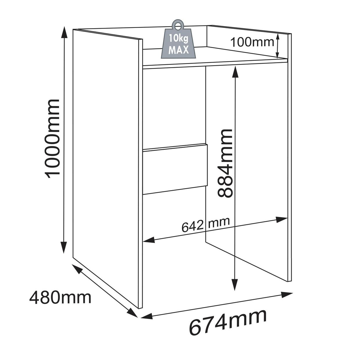 Waschmaschinenschrank Rislo - Honigeiche/Weiss, Trend, Holzwerkstoff (67/100/48cm) - MID.YOU