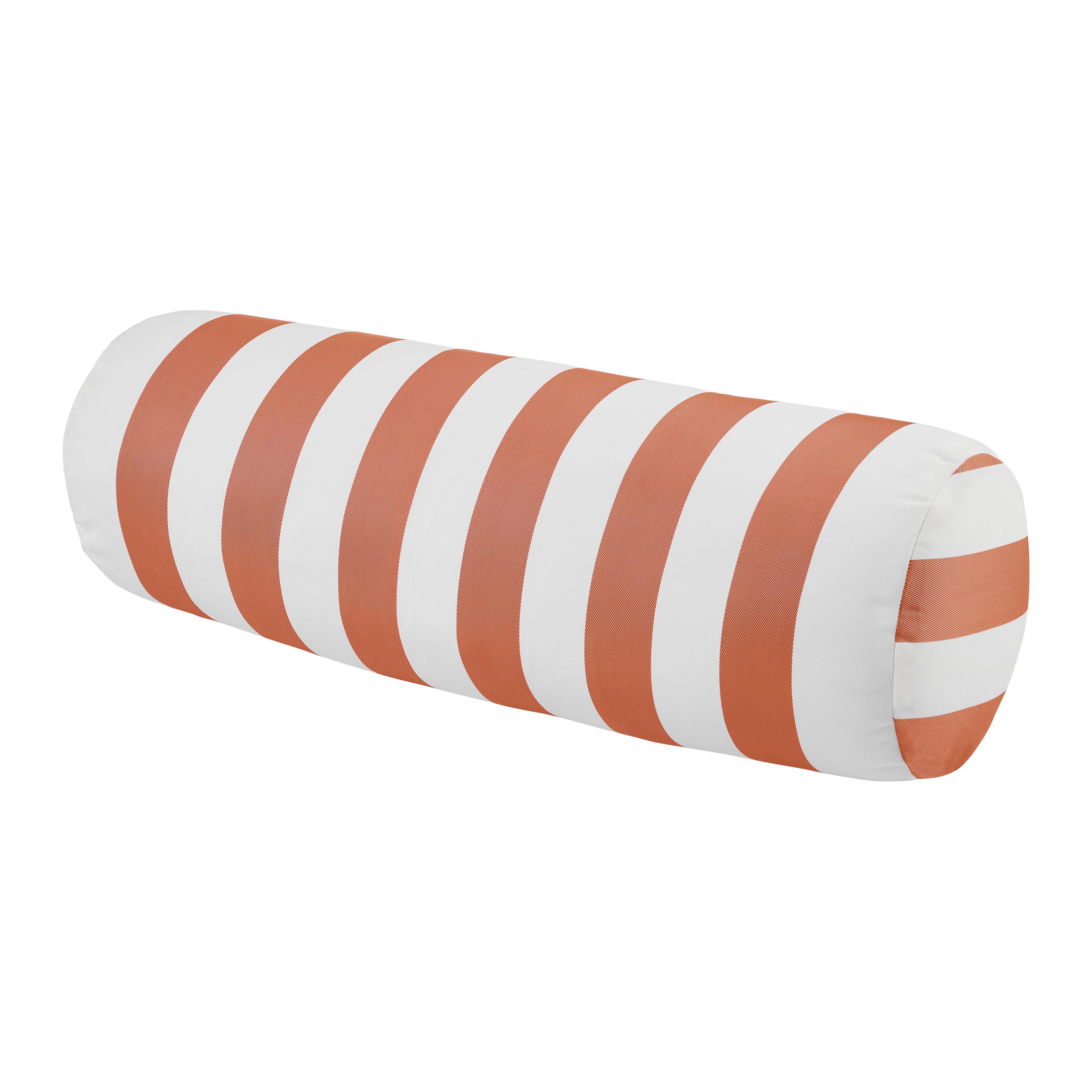 Nackenrolle Amore Streif Orange/Weiß ca. 15x45cm - Orange/Weiß, Textil (15/45cm) - Mömax