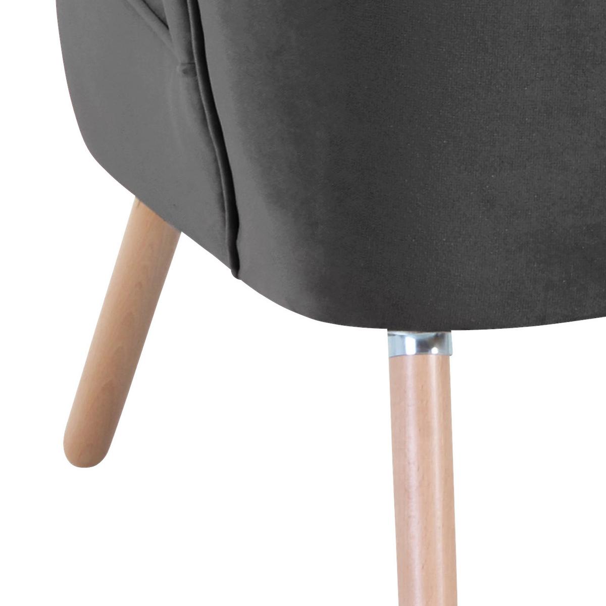 SESSEL ALESSANDRO - Anthrazit/Buchefarben, Design, Holz/Textil (70/80/66cm) - Max Winzer