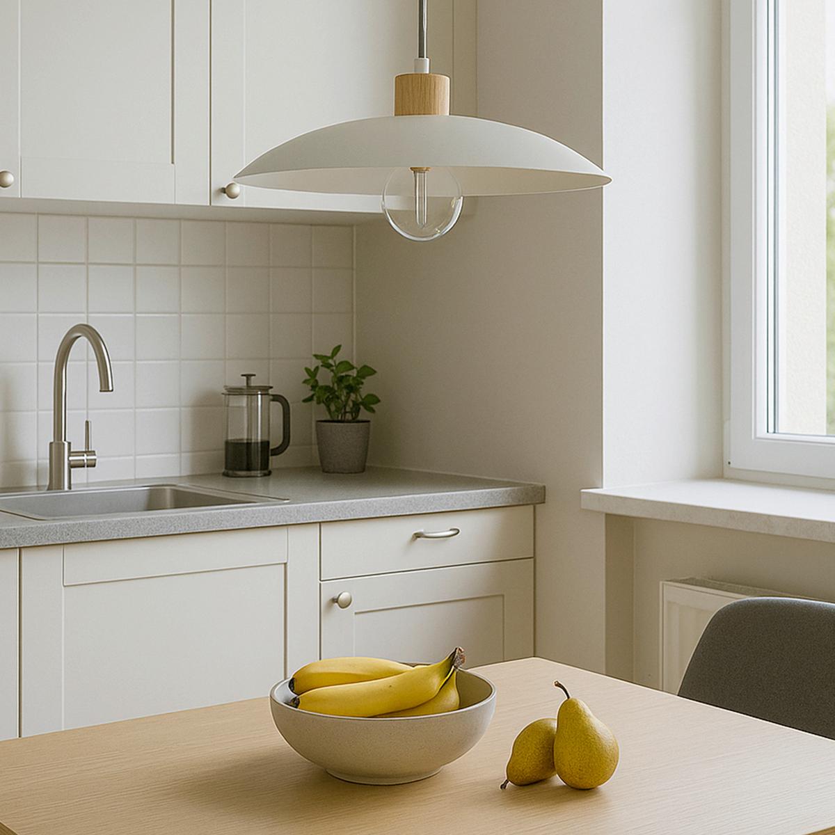 Függőlámpa 4093/s Ohana Vetro - fehér, Basics, üveg/fa (40/40/80cm)