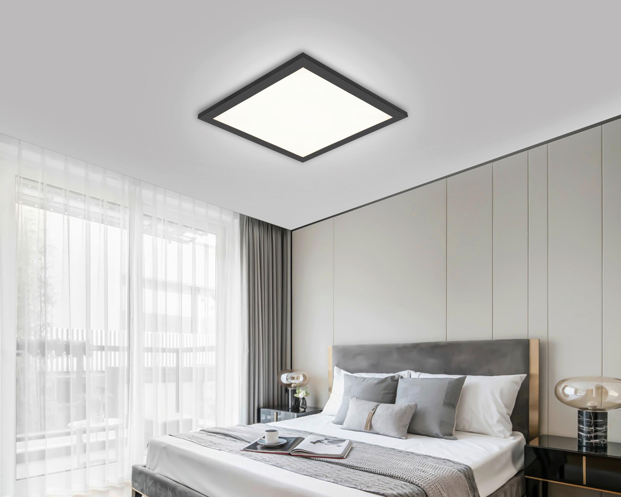Led Mennyezeti Lámpa Juo - fekete/fehér, Modern, műanyag/fém (30/30/5,5cm) - Mömax