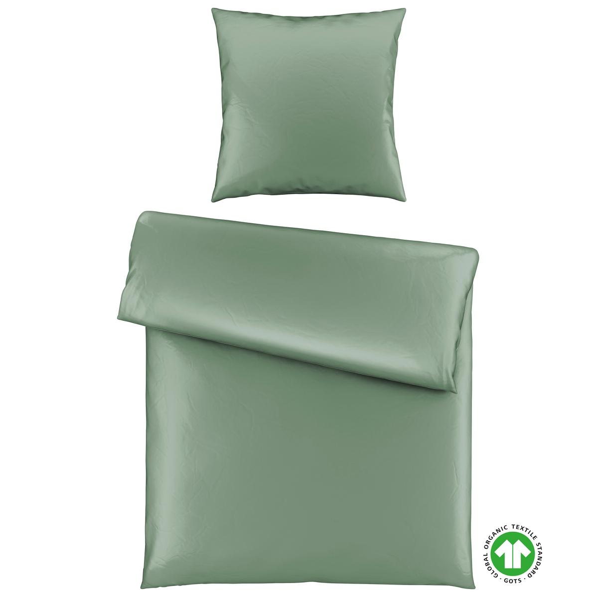 Bettwäsche Bio-Sophia Uni Salbeigrün ca. 135x200cm - Salbeigrün, Natur, Textil (135/200cm) - ecoTree