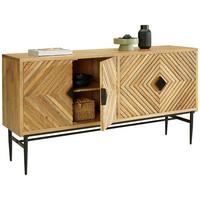 Komoda Gatsby - svijetlo smeđa/crna, Lifestyle, metal/drvo (175/90/45cm) - Premium Living