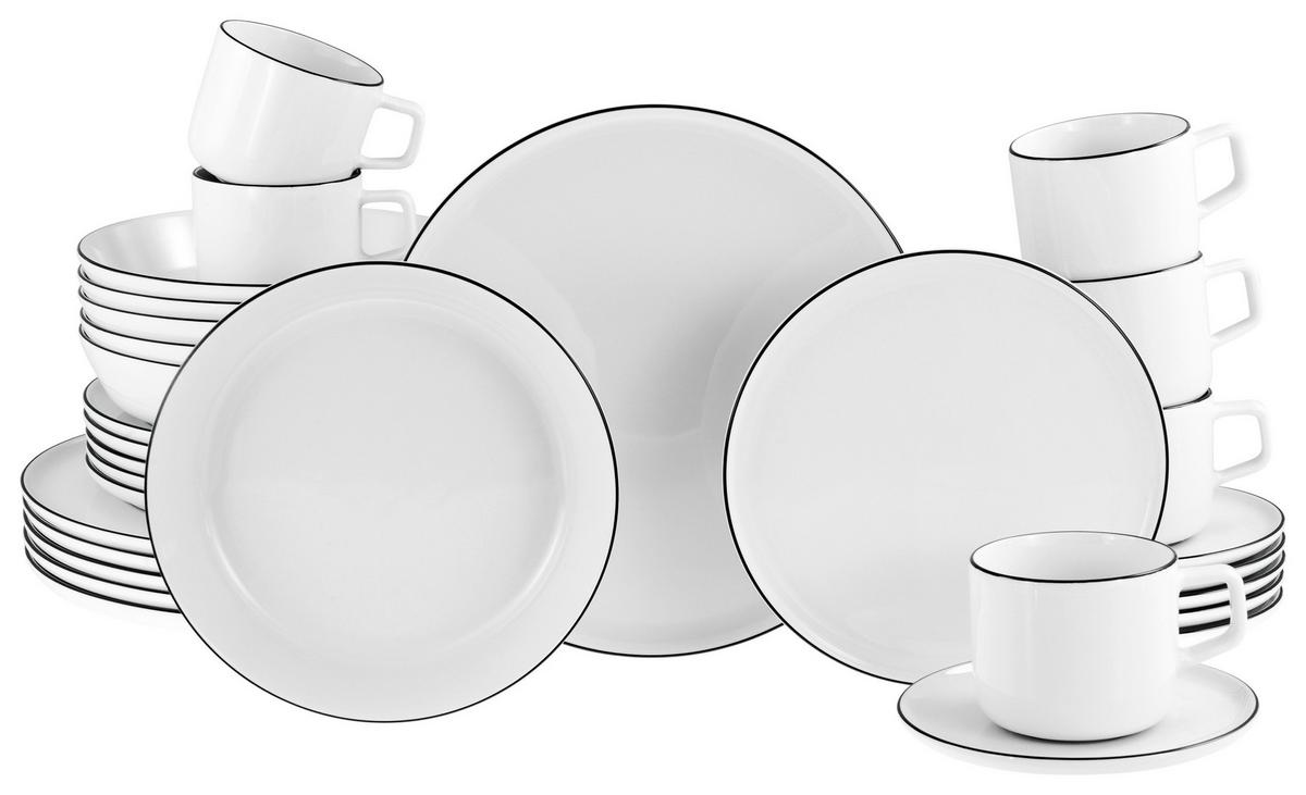 Kombinirani Servis Chef Collection, 30-Delni - črna/sivobela, Basics, keramika - Creatable