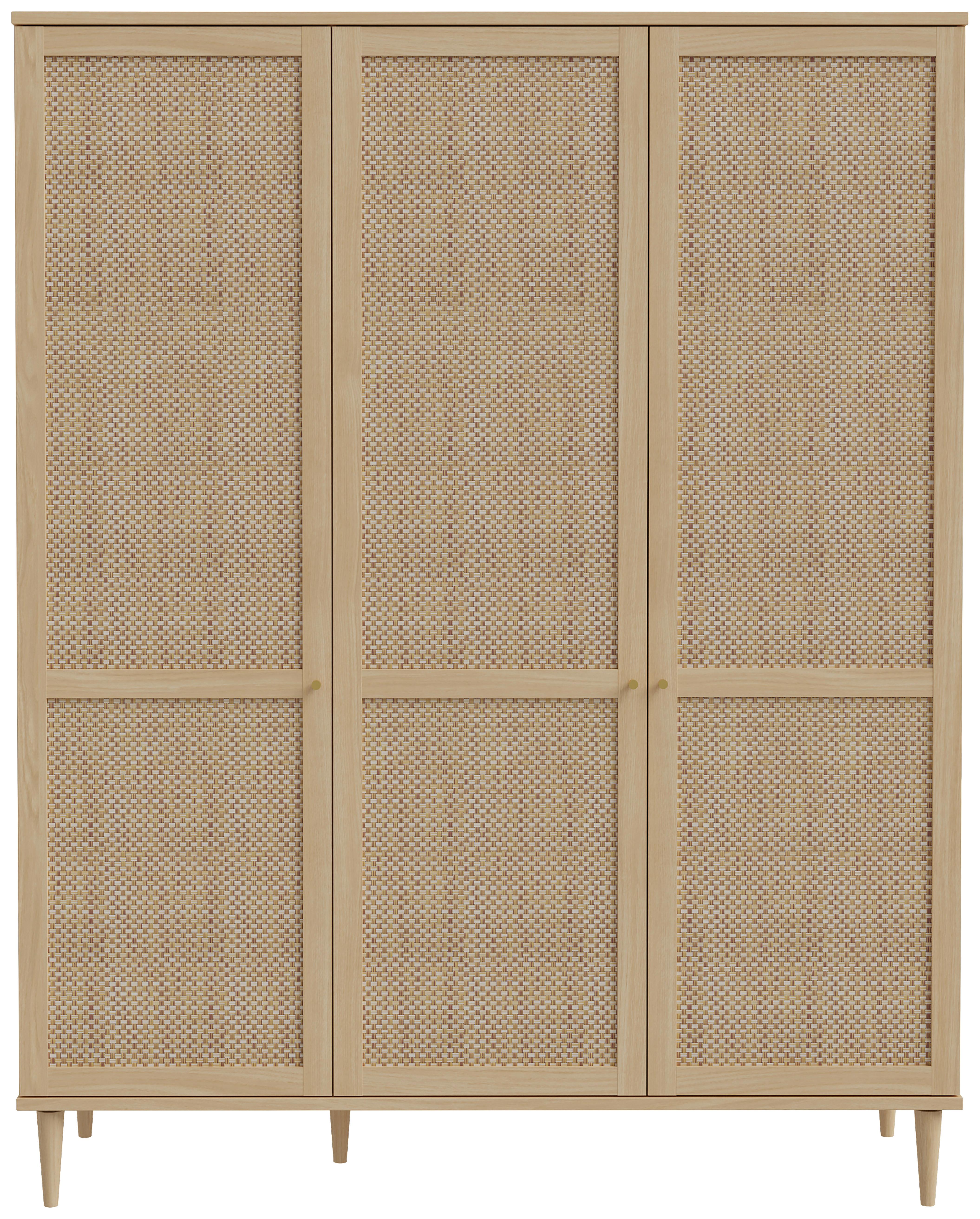 Ormar Calasetta - boje hrasta/zlatne boje, Natur, drvni materijal/metal (164,8/208,1/52,1cm) - Zandiara