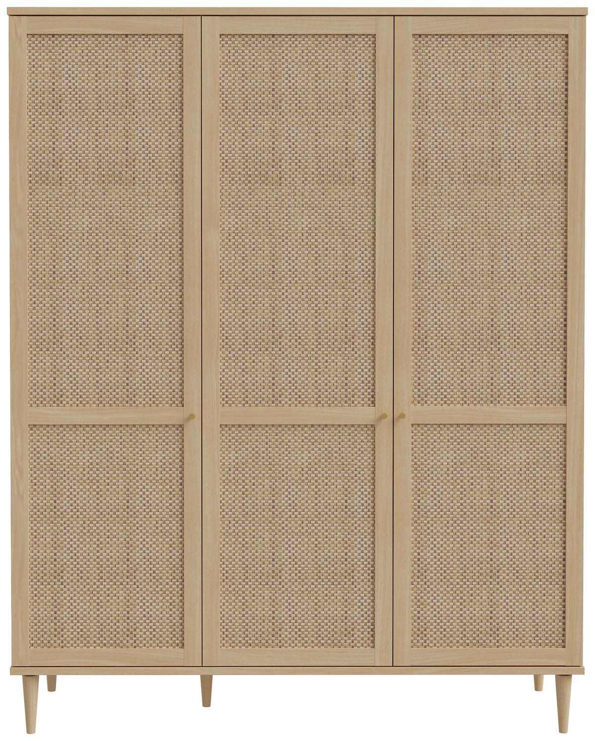 Ormar Calasetta - boje hrasta/zlatne boje, Natur, drvni materijal/metal (164,8/208,1/52,1cm) - Zandiara