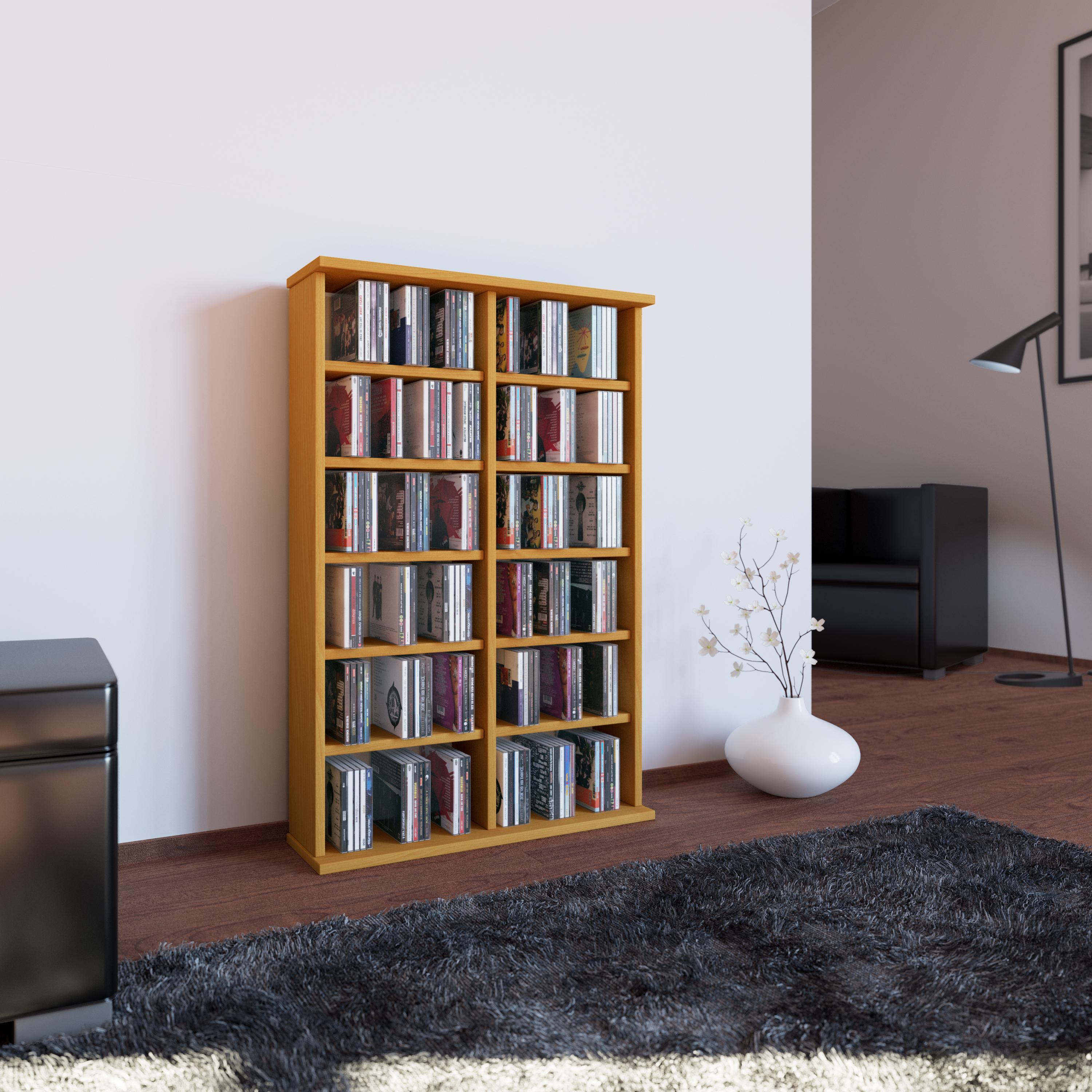 CD-Regal Ronul in Buchefarbe, B: 60 cm - Buchefarben, KONVENTIONELL, Holzwerkstoff (60/91,5/18cm) - MID.YOU
