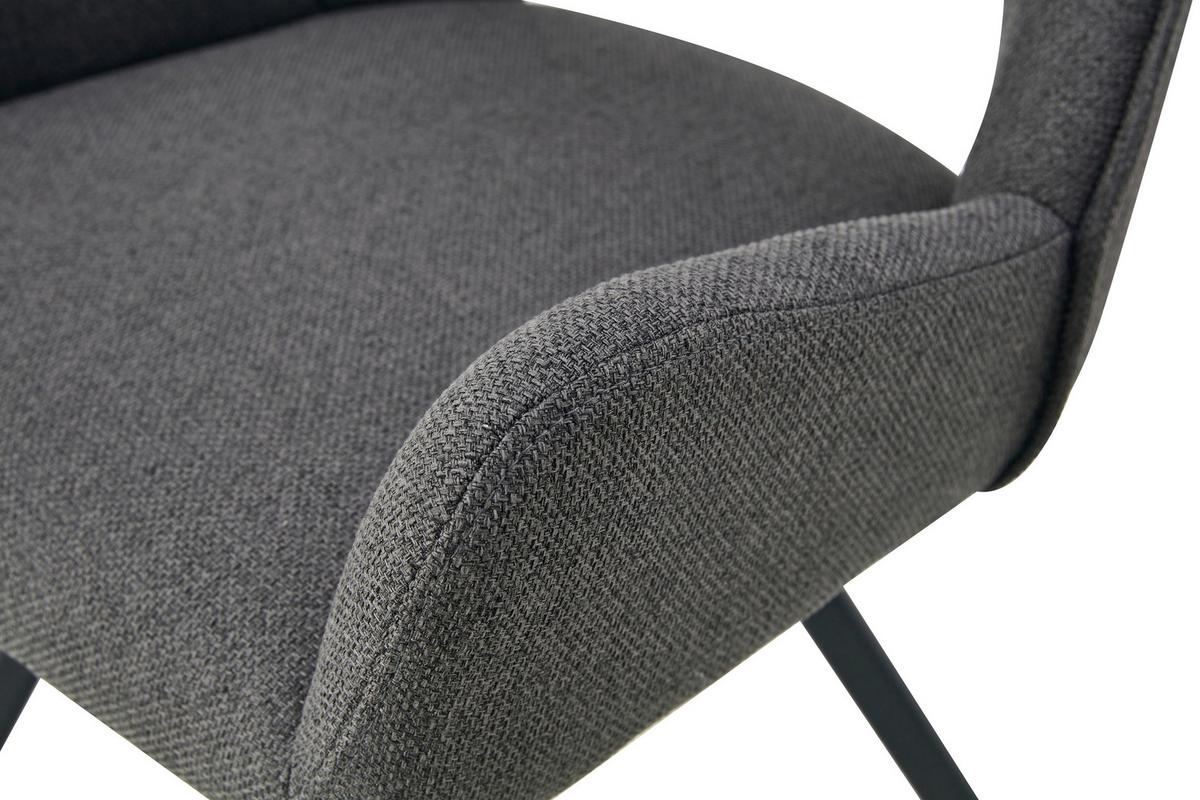 STUHL-SET HELEN - Anthrazit/Schwarz, Modern, Textil/Metall (56/91/63cm) - MID.YOU