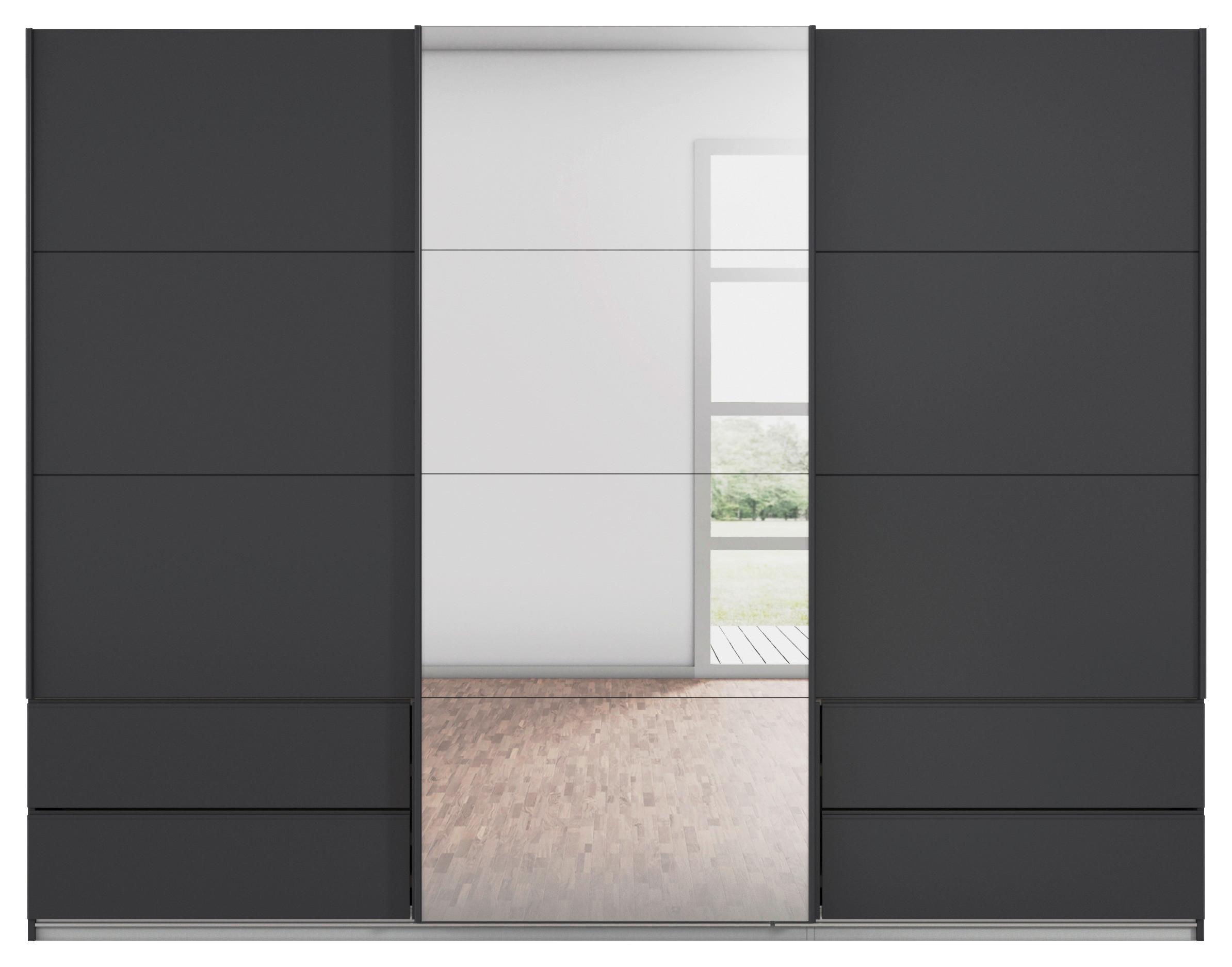 Schwebetürenschrank Elara in Grau - Weiss/Grau, Konventionell, Holzwerkstoff/Kunststoff (271/210/62cm) - Premium Living