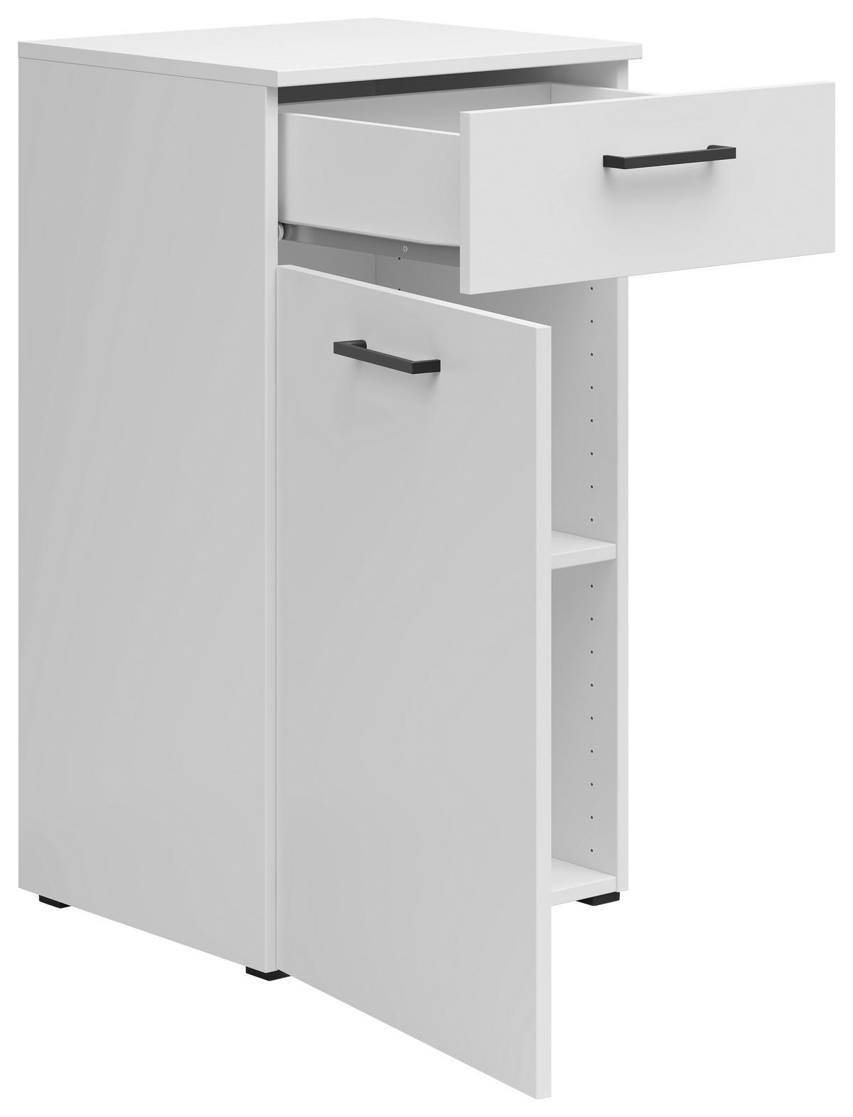 Kommode Multistauraum Weiss - Weiss/Anthrazit, Modern, Holzwerkstoff/Kunststoff (45/83/40cm) - Premium Living