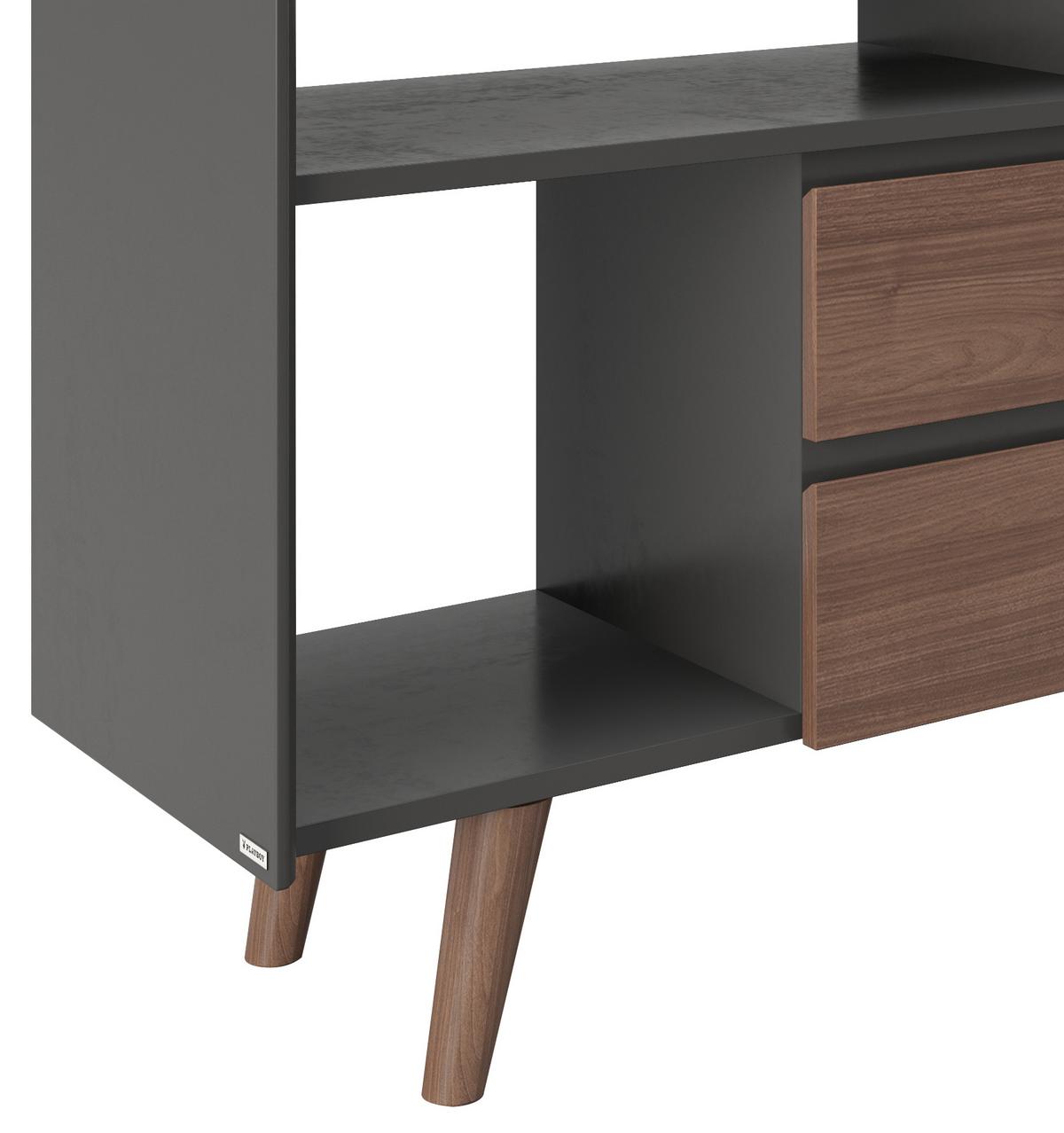 PLAYBOY Standregal Victoria ca. 110x97 cm Walnussfarben - Walnussfarben, KONVENTIONELL, Holz/Holzwerkstoff (110/97,4/38cm) - Playboy