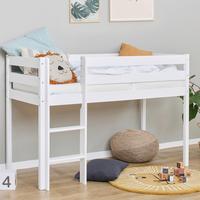Hochbett ECO COMFORT Weiß ca. 90x200 cm - Naturfarben/Weiß, MODERN, Holz (90/200cm) - MID.YOU