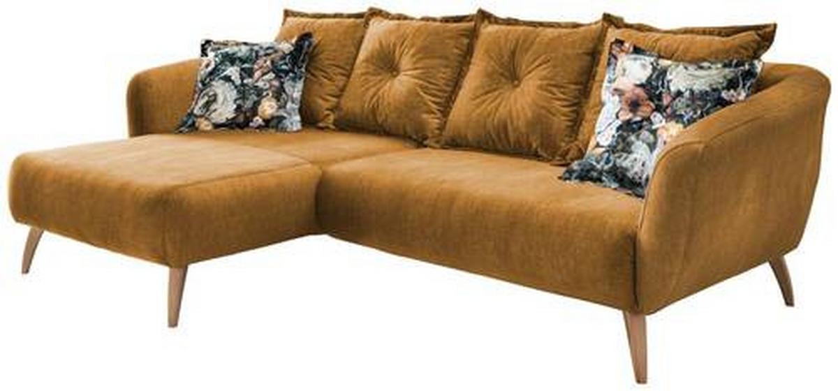 Wohnlandschaft Baggio Gelb Velours - Gelb/Multicolor, MODERN, Holz/Textil (162/277cm) - Livetastic