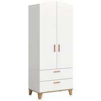 Drehtürenschrank STELLA Weiß, Eiche Artisan - Weiß/Eiche Artisan, ROMANTIK / LANDHAUS, Holzwerkstoff/Kunststoff (81/198/51cm) - Livetastic