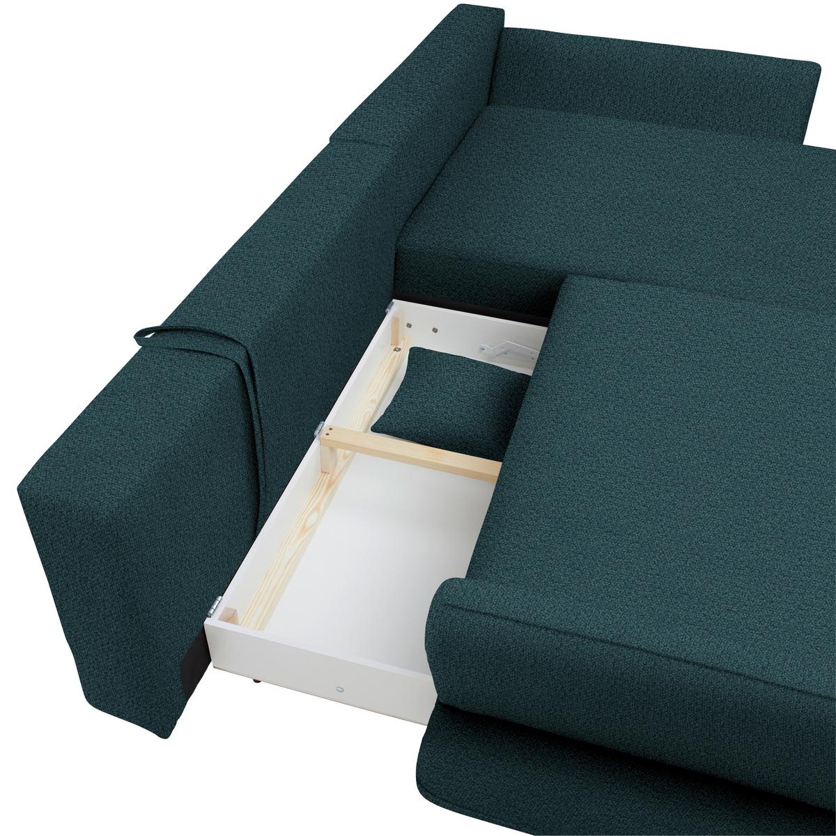 Coltar MONTE - verde închis, Romantik / Landhaus, lemn/textil (283/181cm) - Based