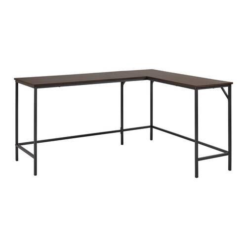 Eckschreibtisch Anabela Walnuss MDF ca. 120/150x50 cm - Walnussfarben/Schwarz, MODERN, Metall (120/150/50/75cm) - Bessagi Home