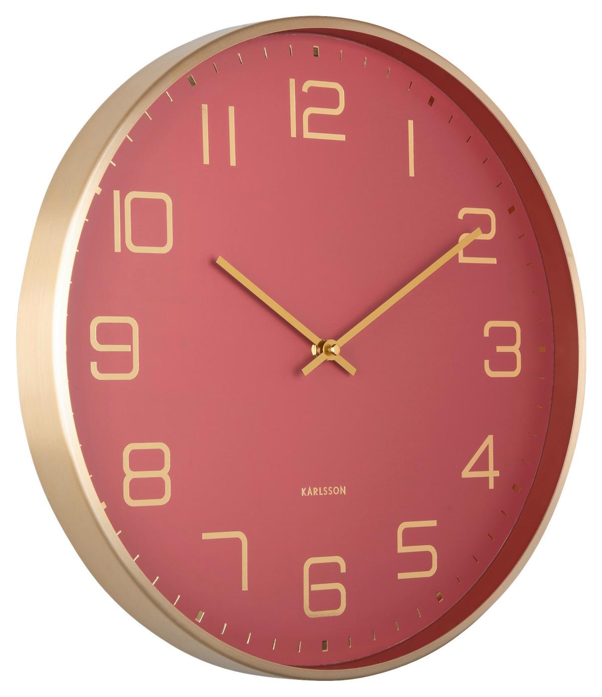 ZEGAR ŚCIENNY KA5973RD - czerwony/kolor złoty, Basics, metal (40/40/4,2cm) - Karlsson