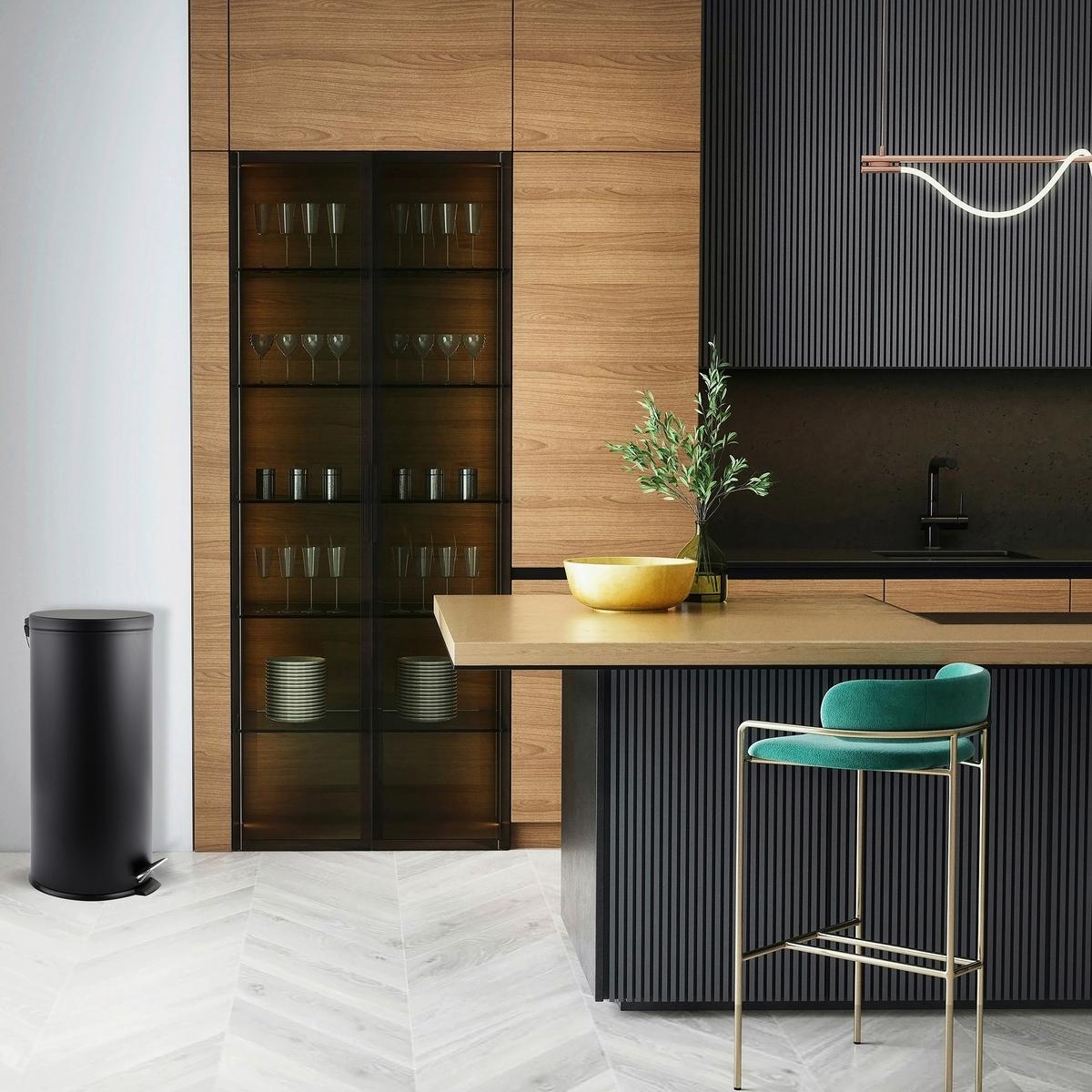 TRETEIMER 100629 - Schwarz, Basics, Kunststoff/Metall (29.5/63,5/63,5cm) - Spirella