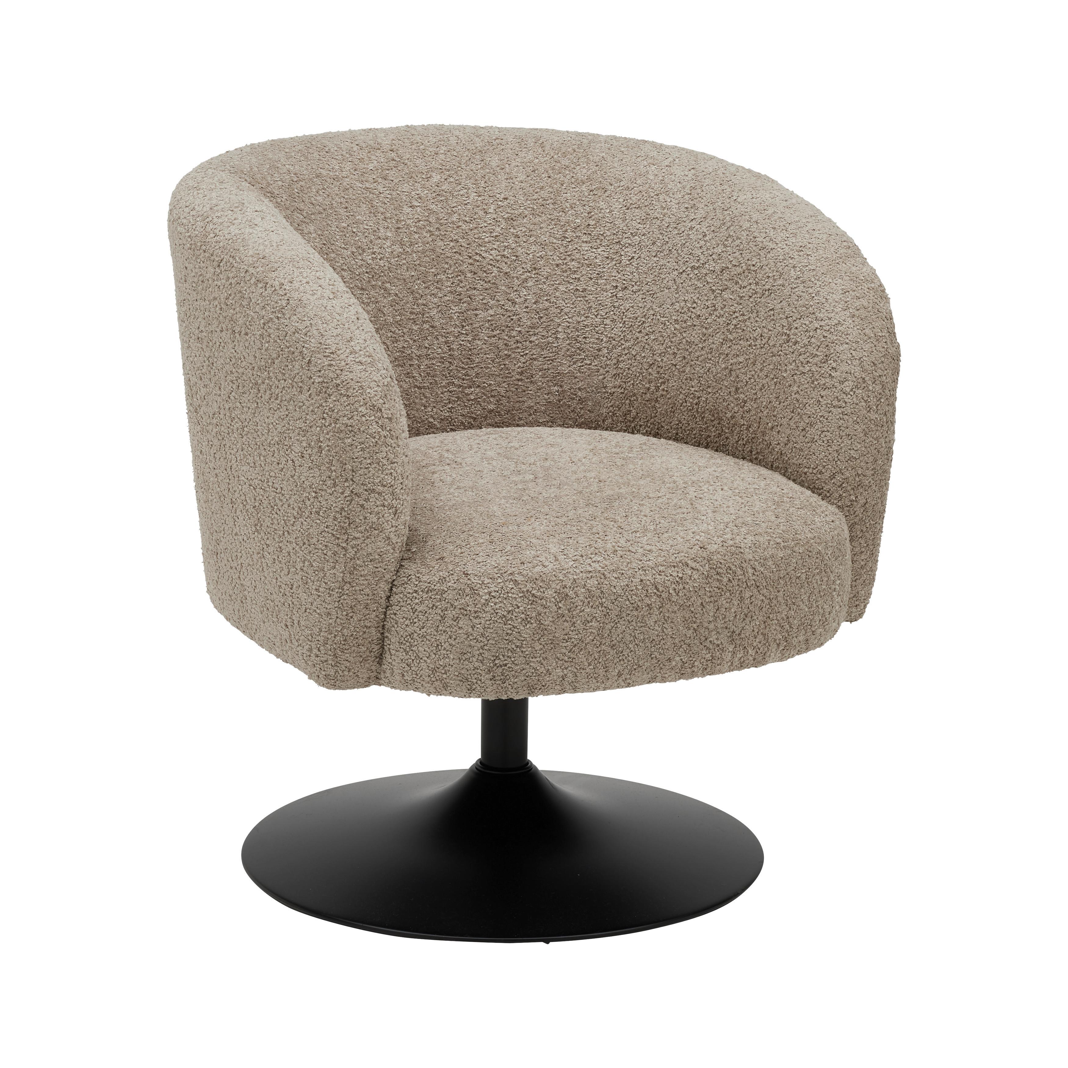 SNURRSTOL GIRO -TREND- - greige/silver, Modern, metall/textil (67/68/73cm) - Premium Living