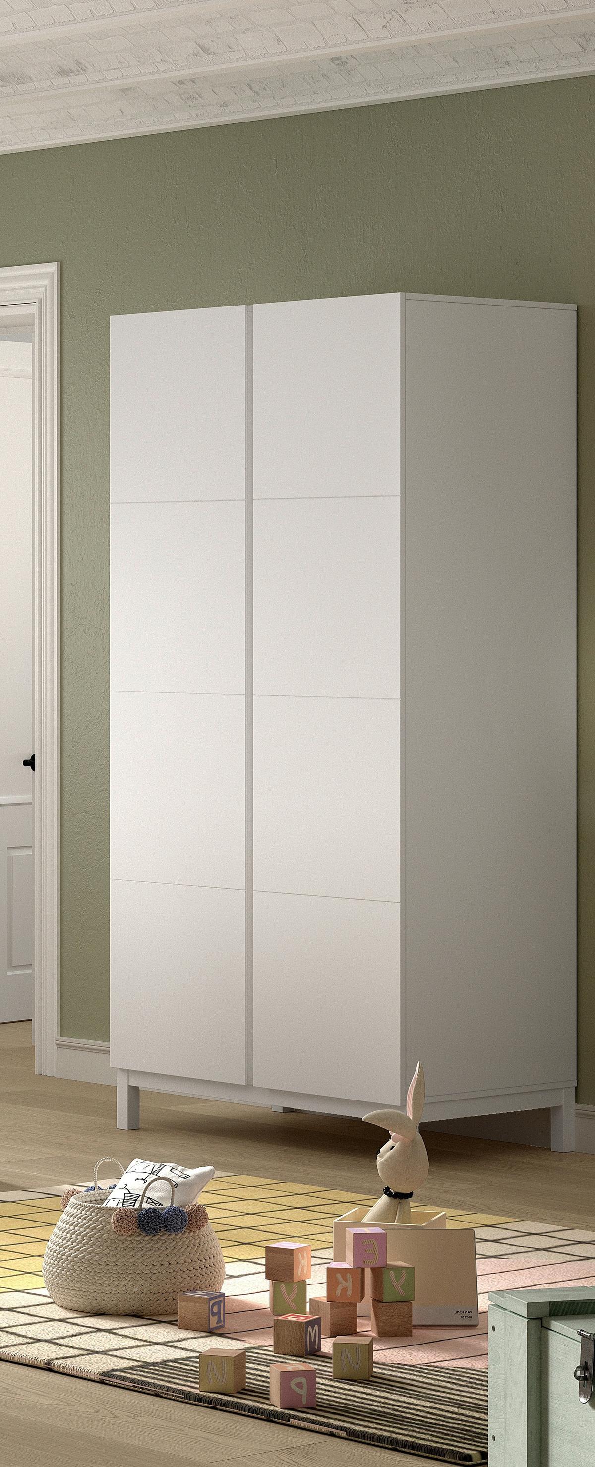 Kleiderschrank Eva 2-türig Weiß - Weiß, MODERN, Holz/Holzwerkstoff (98,5/196,2/57,8cm) - Vipack
