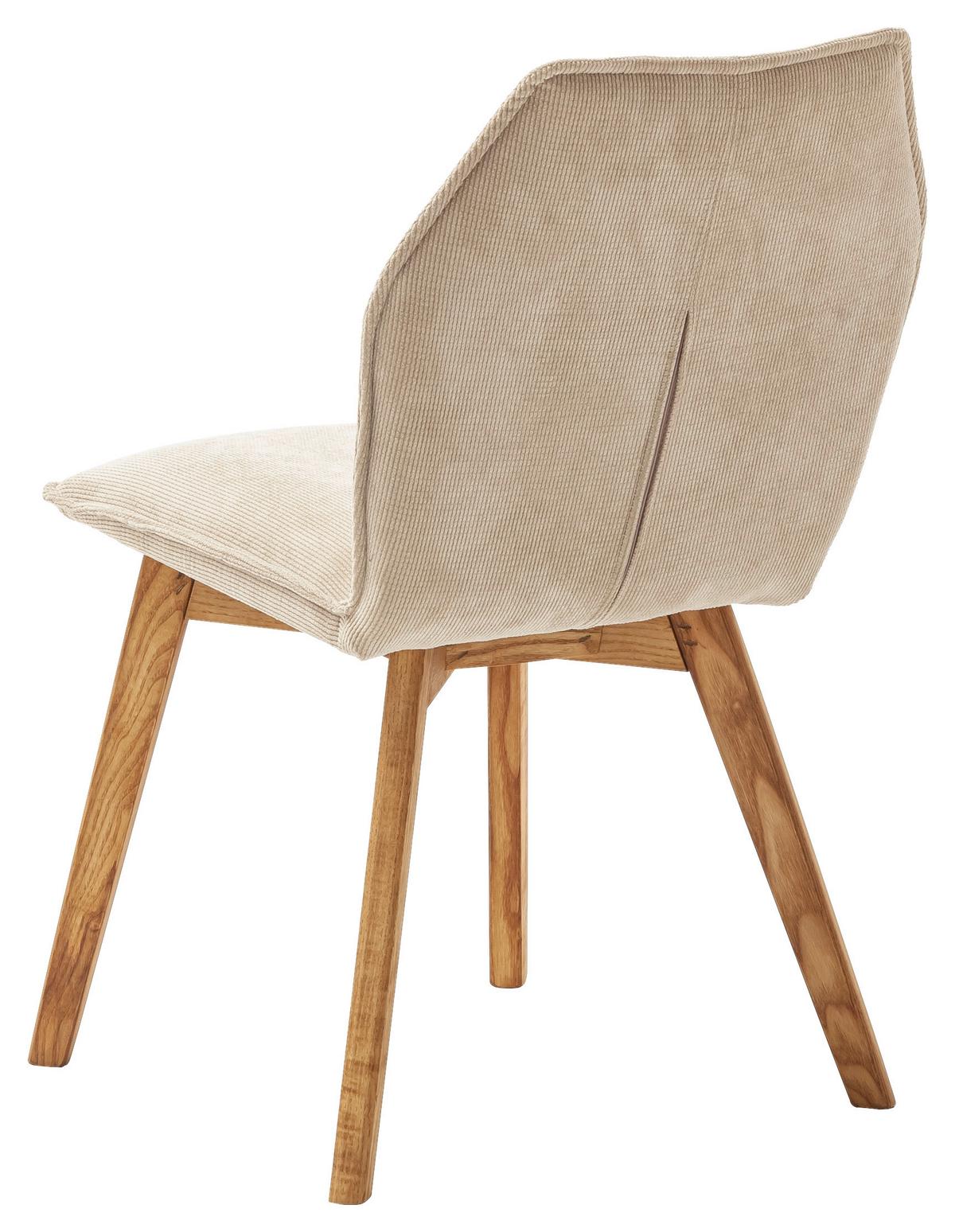 KRZESŁO LARDOS - beżowy/kolor dębowy, Design, drewno/tkanina (49/87/63cm) - Livetastic
