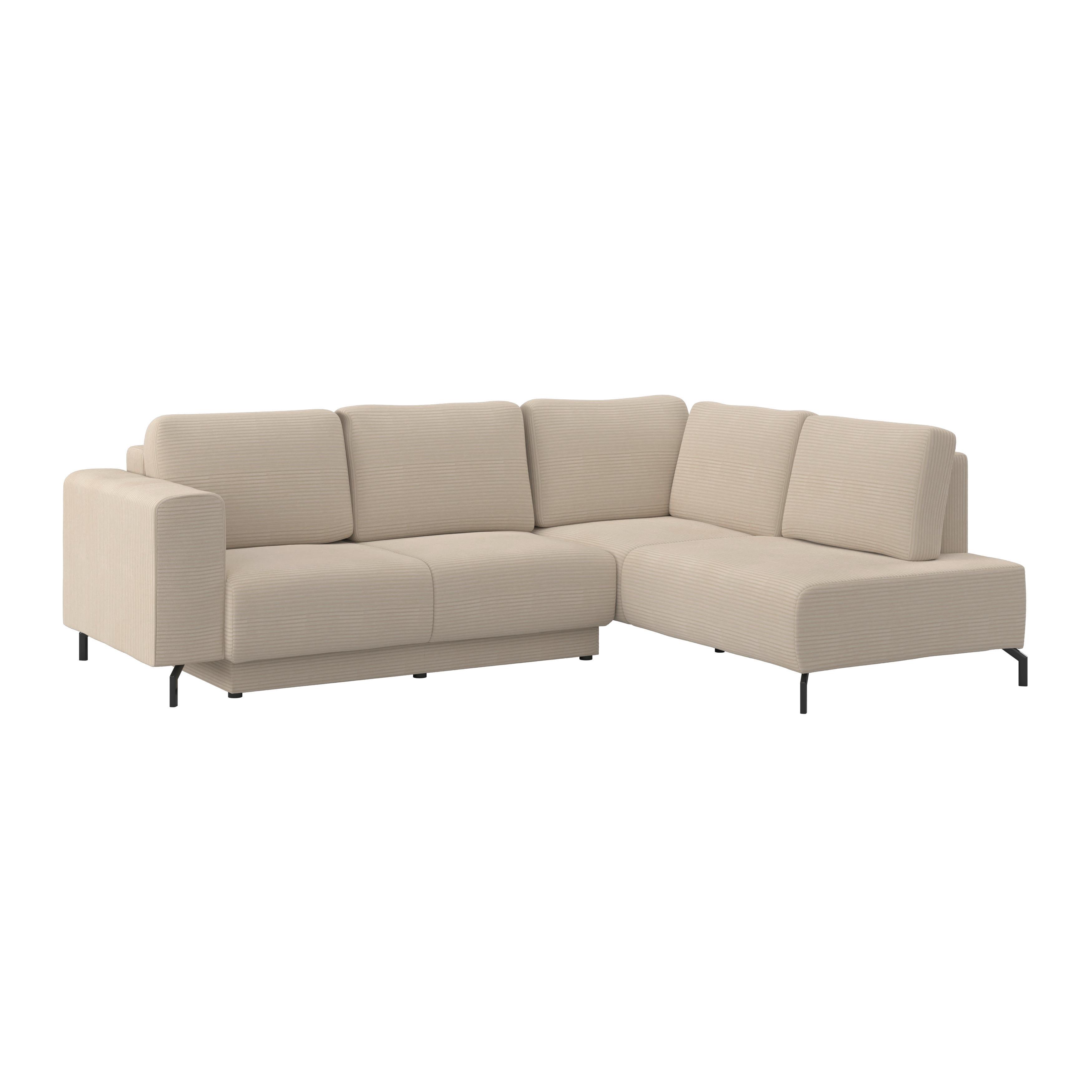 Kutna Garnitura Veni - bež/crna, Moderno, tekstil (272/210cm) - Modern Living