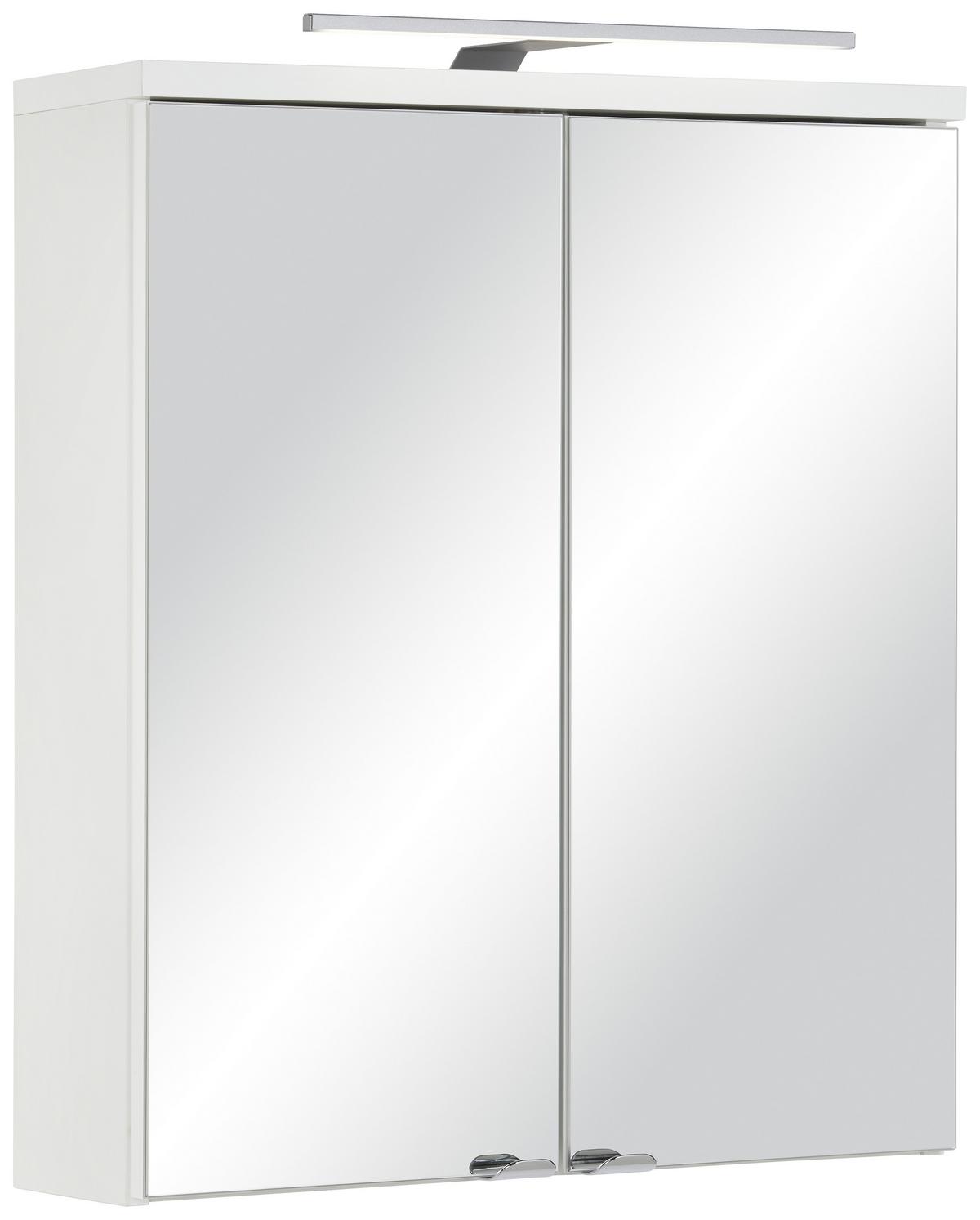 Spiegelschrank in Weiß - Klar/Chromfarben, MODERN, Glas/Holzwerkstoff (60/70/18cm) - Mömax