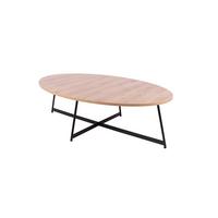 Couchtisch B152577 Yolanda - Beigebraun/Schwarz, Natur, Holzwerkstoff/Metall (80/55/37cm) - Globo