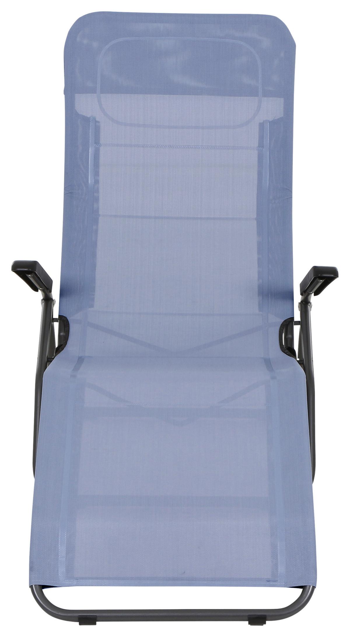 Gartenliege Anco Hellblau Stahl - Anthrazit/Hellblau, MODERN, Textil/Metall (72,5/103,5/144cm) - Siena Garden