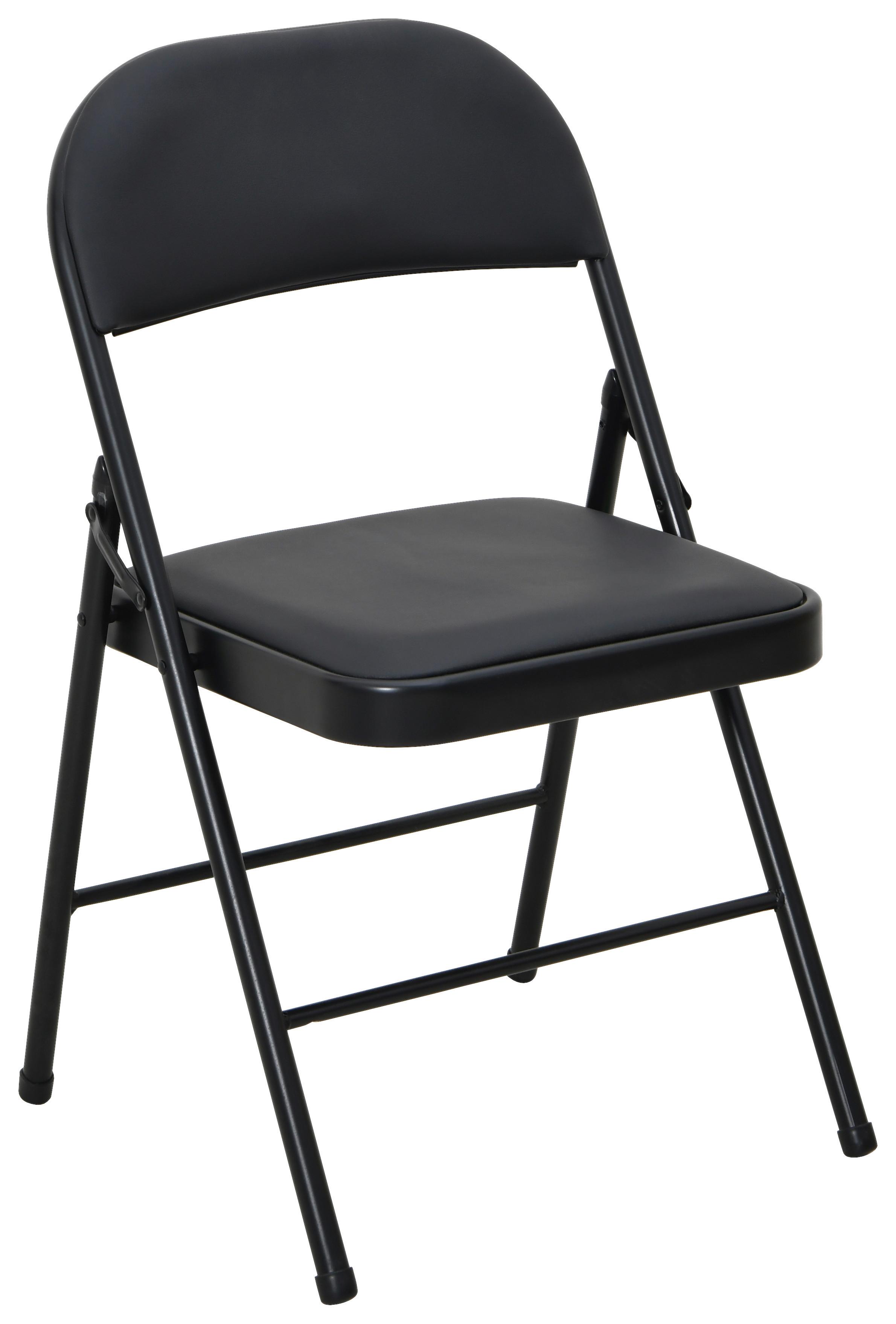 Zložljiv Stol Walter, Črna, Videz Usnja - črna, Moderno, kovina/tekstil (46,5/79/49cm)